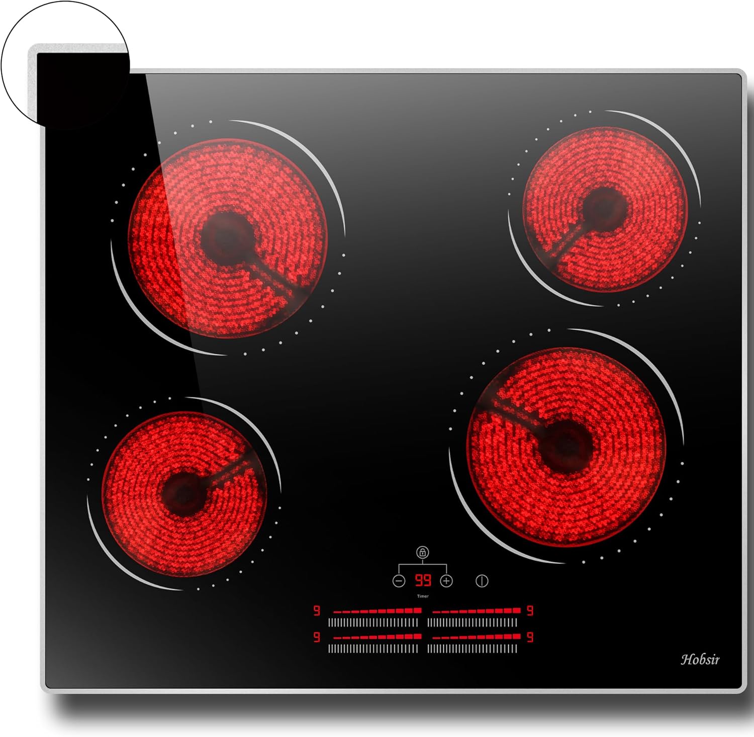 Fast-Burner Electric Cooktop with Timer Function