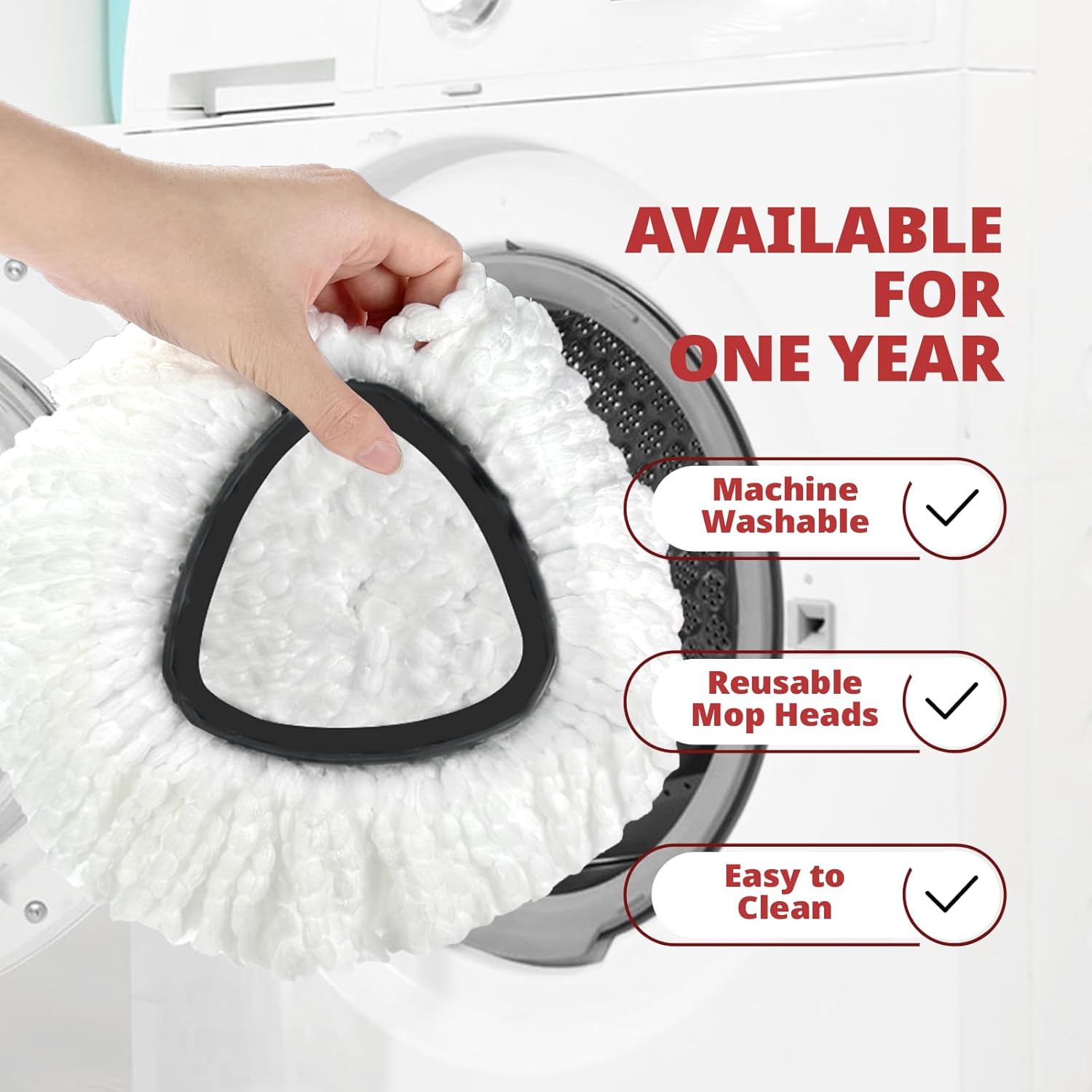 3-Piece Premium Microfiber Mop Replace Head EasyWring 1-Tank System Machine Washable