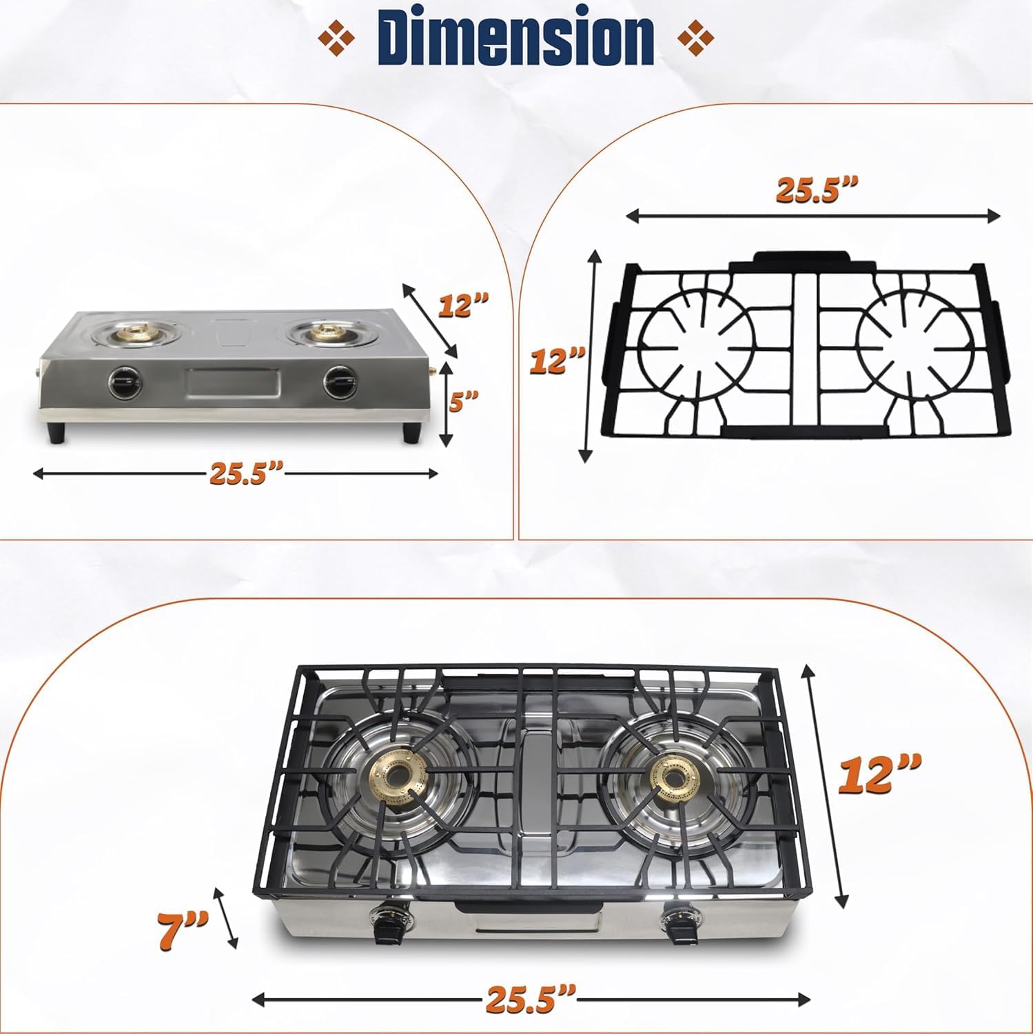 Dual-Burner Propane Stove for Outdoor Cooking