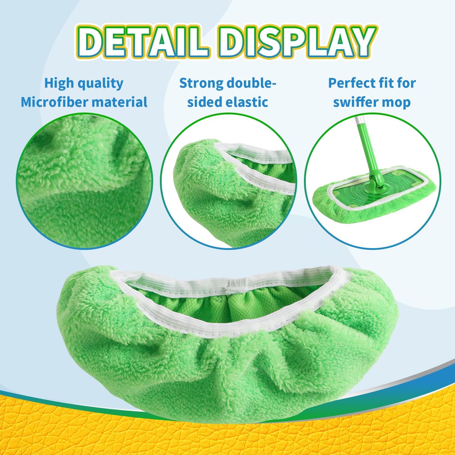 Reusable Chenille Mop Pads for Swiffer Sweeper 10-Piece Set