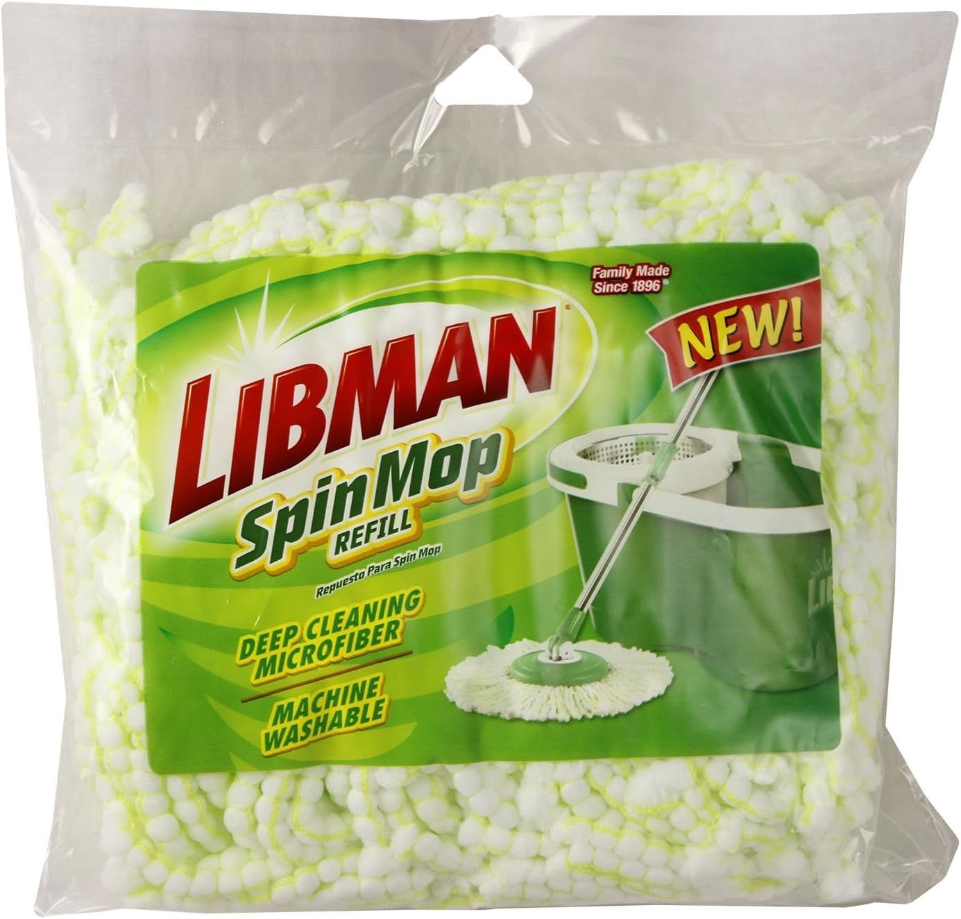 Libman 01164 Spin Mop Refill Replaceable Machine Washable Deep Clean Quality Sponge