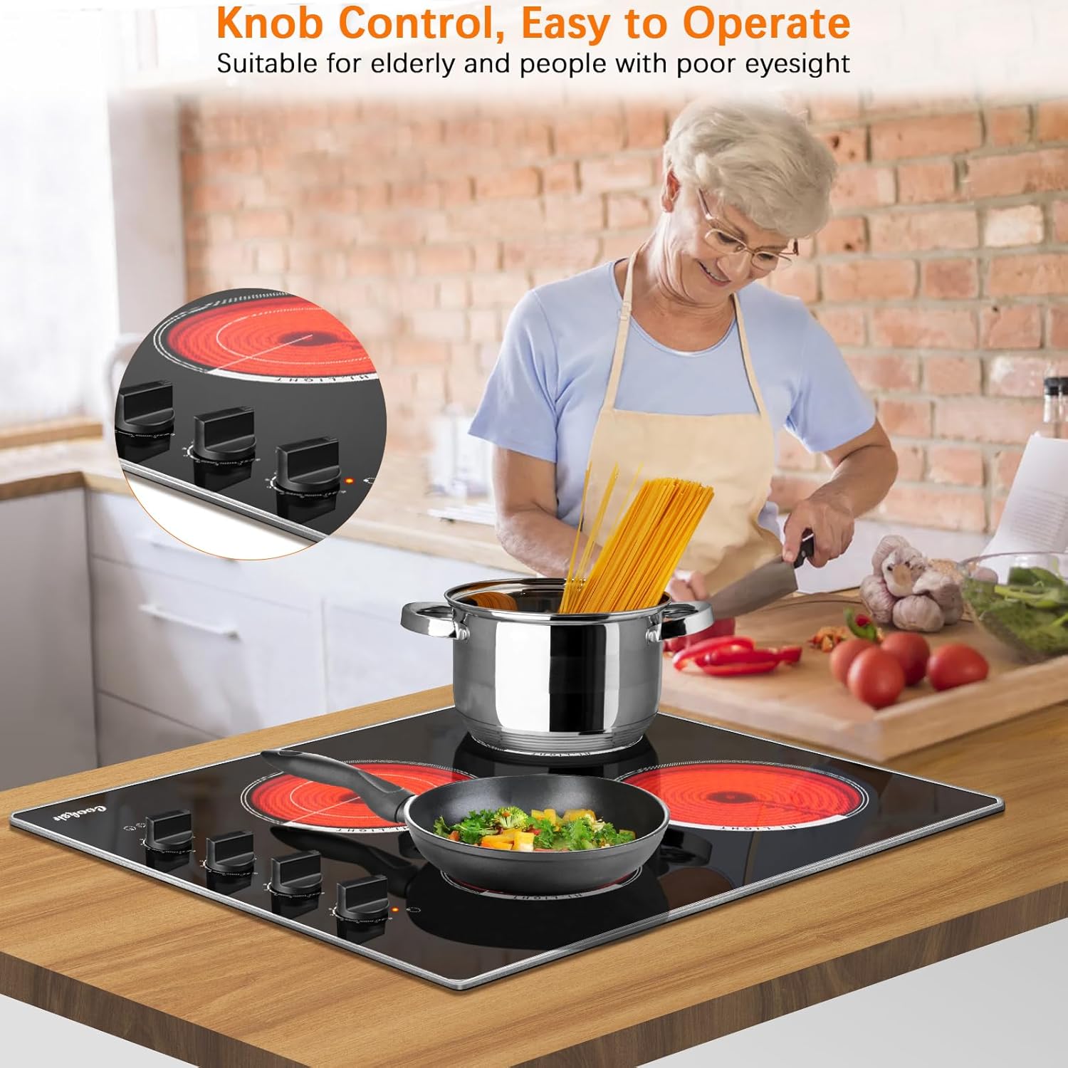 Cooksir Built-in Electric Cooktop 4 Burner 7400W