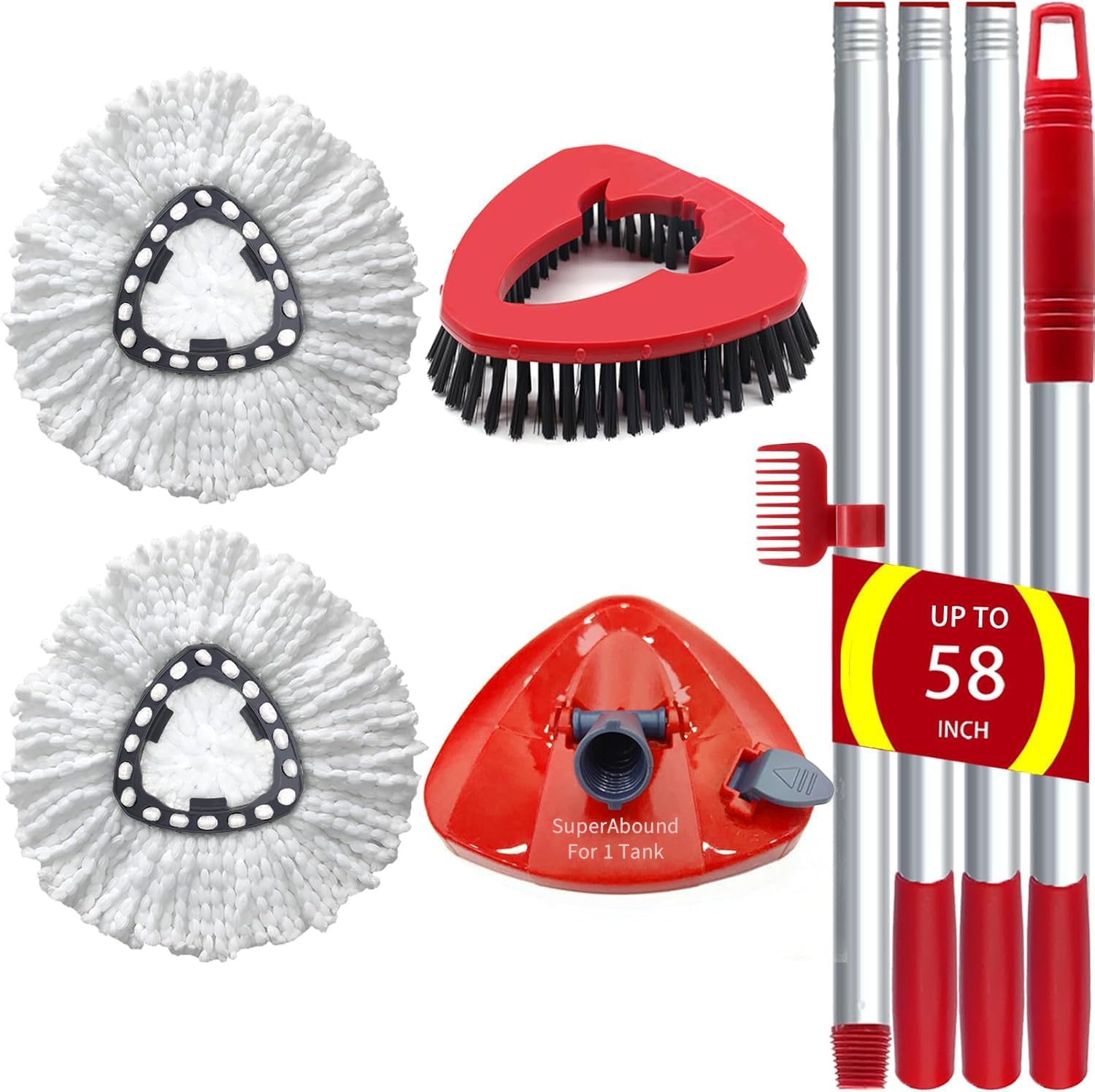 Perfect Mop Replacement Set for EasyWring 1 Tank System with Adjustable Handle
