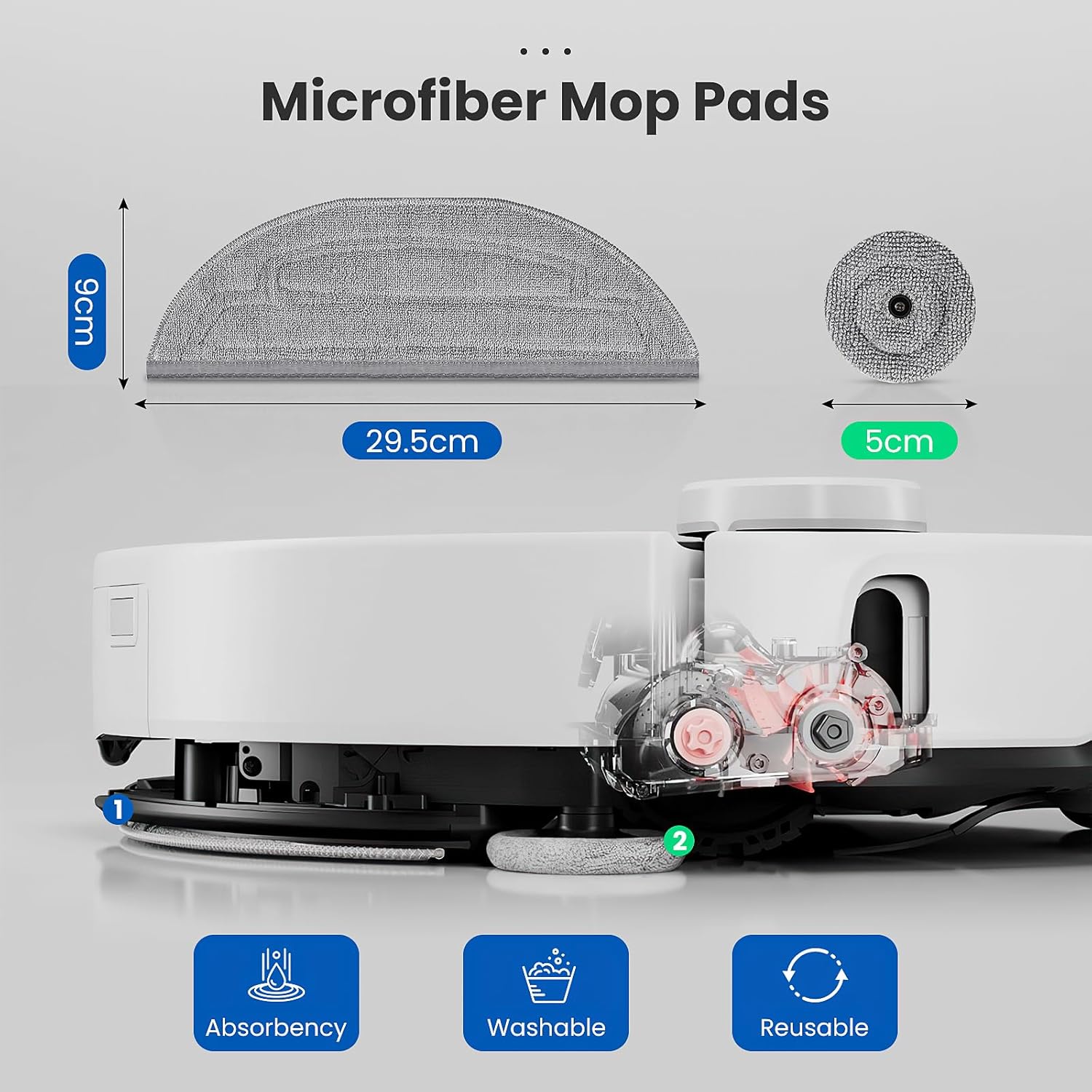 Roborock S8 Max Ultra Replacement Mop Pads with Sonic vibrating Edge Mops