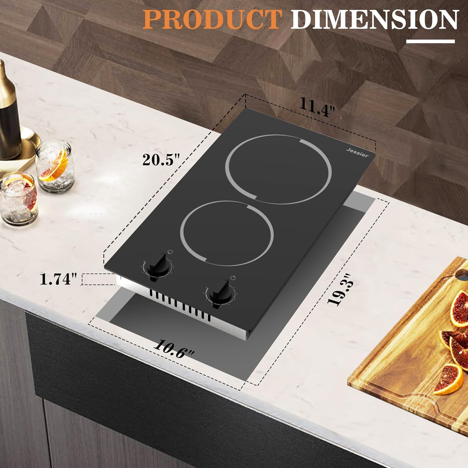 Effortless 110V Plug-In Electric Cooktop with 1400W Power Safety Features