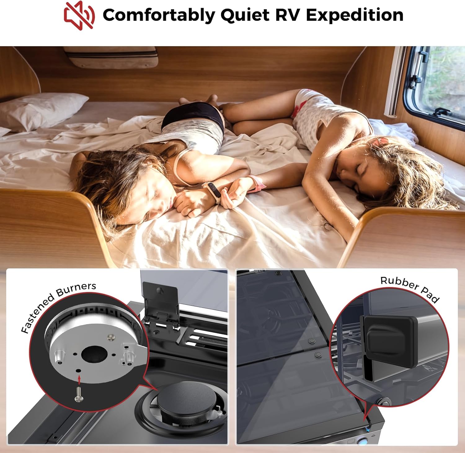CAMPLUX RV Stove 3 Burners 21000 BTU - Propane Cooktop forRV
