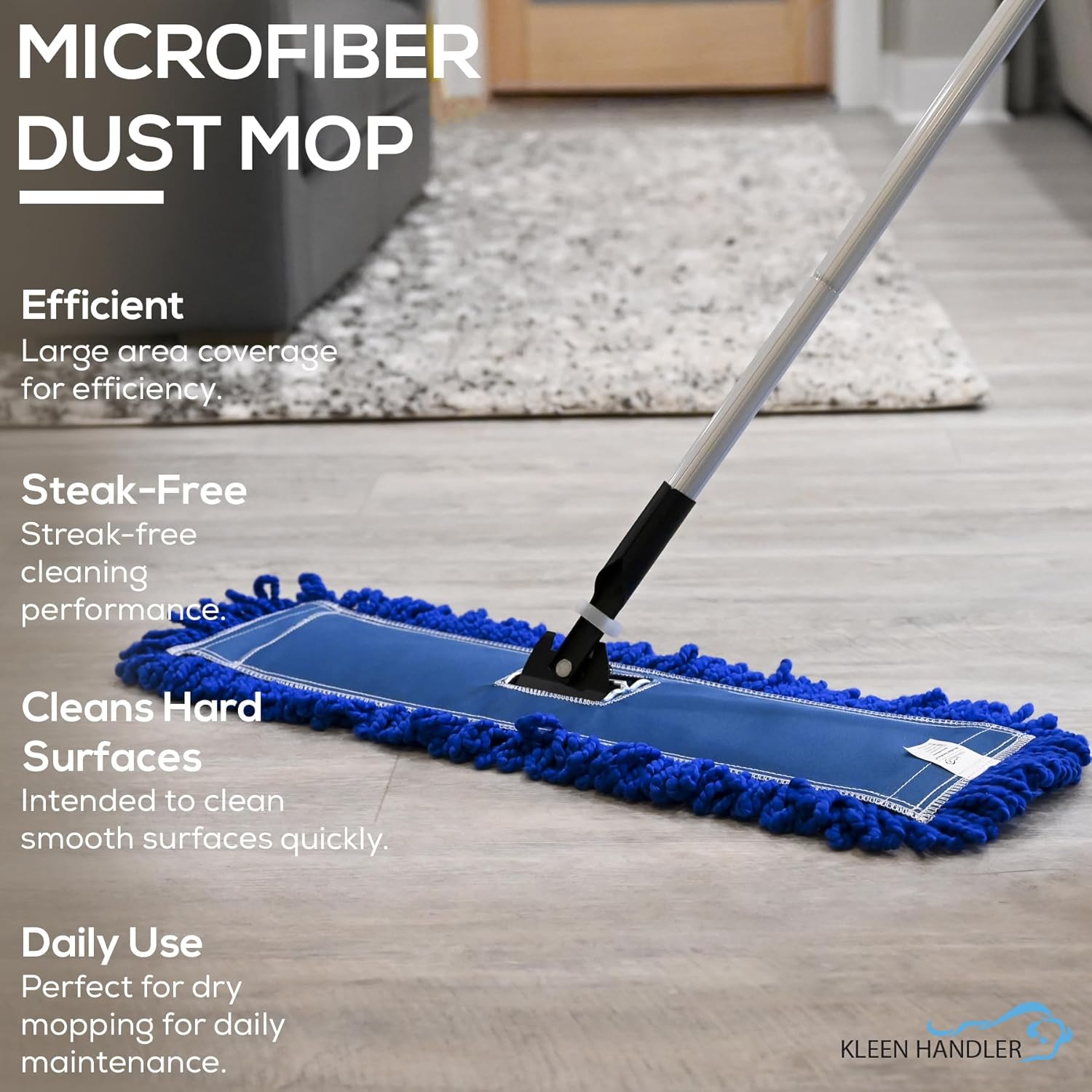 Kleen Handler 24-inch Microfiber Dust Mop Head Replacement Pack of 3