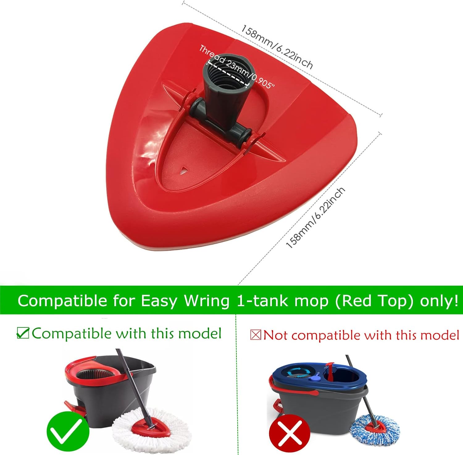 Spin Mop Replacement Base - Rotating Triangle Mop Head Cover