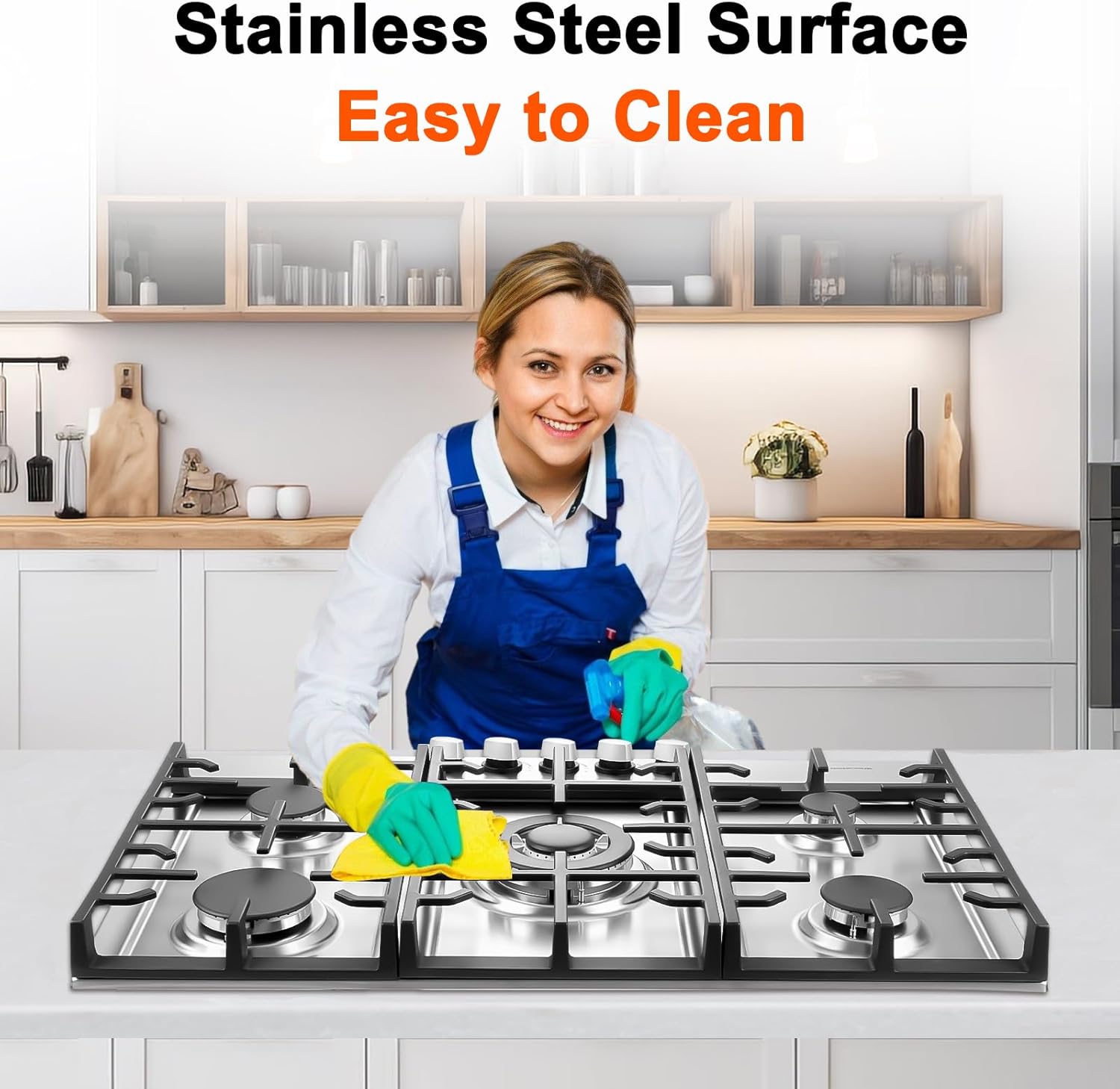 30 inch built-in gas stove top for modern kitchen