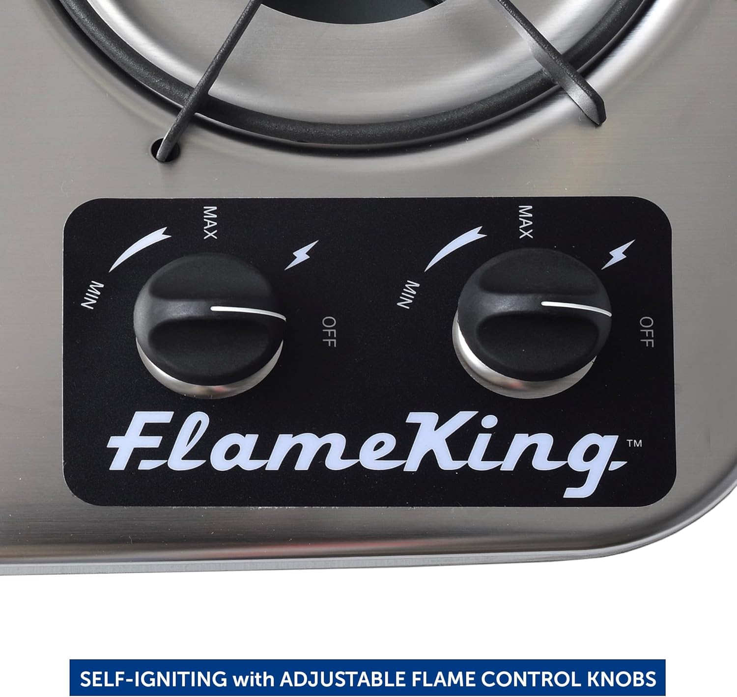 Flame King YSNHT600 Pro 2-Burner LP Cooktop Self-Igniting Compact Design