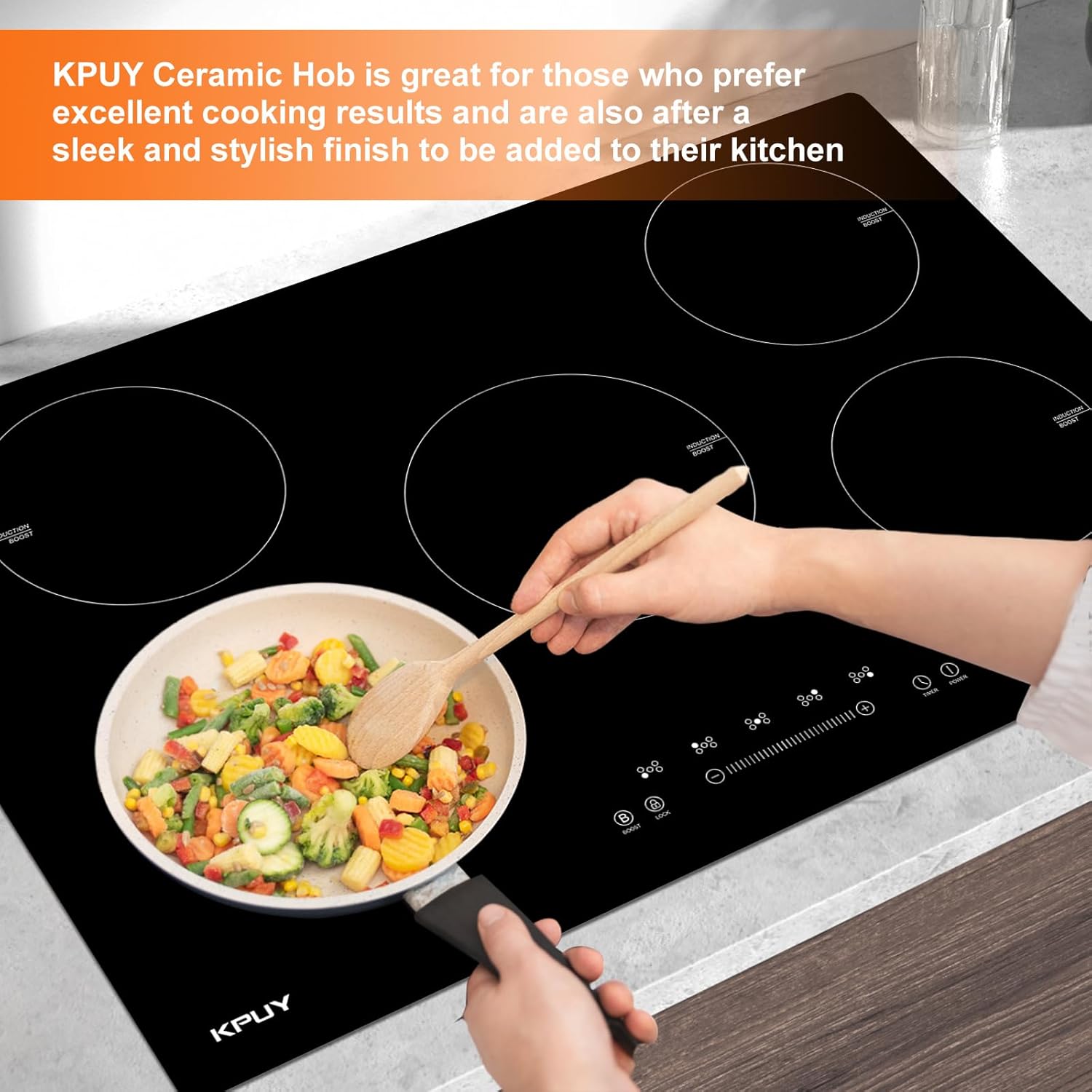 KPUY 5-Burner Electric Induction Cooktop with Timer