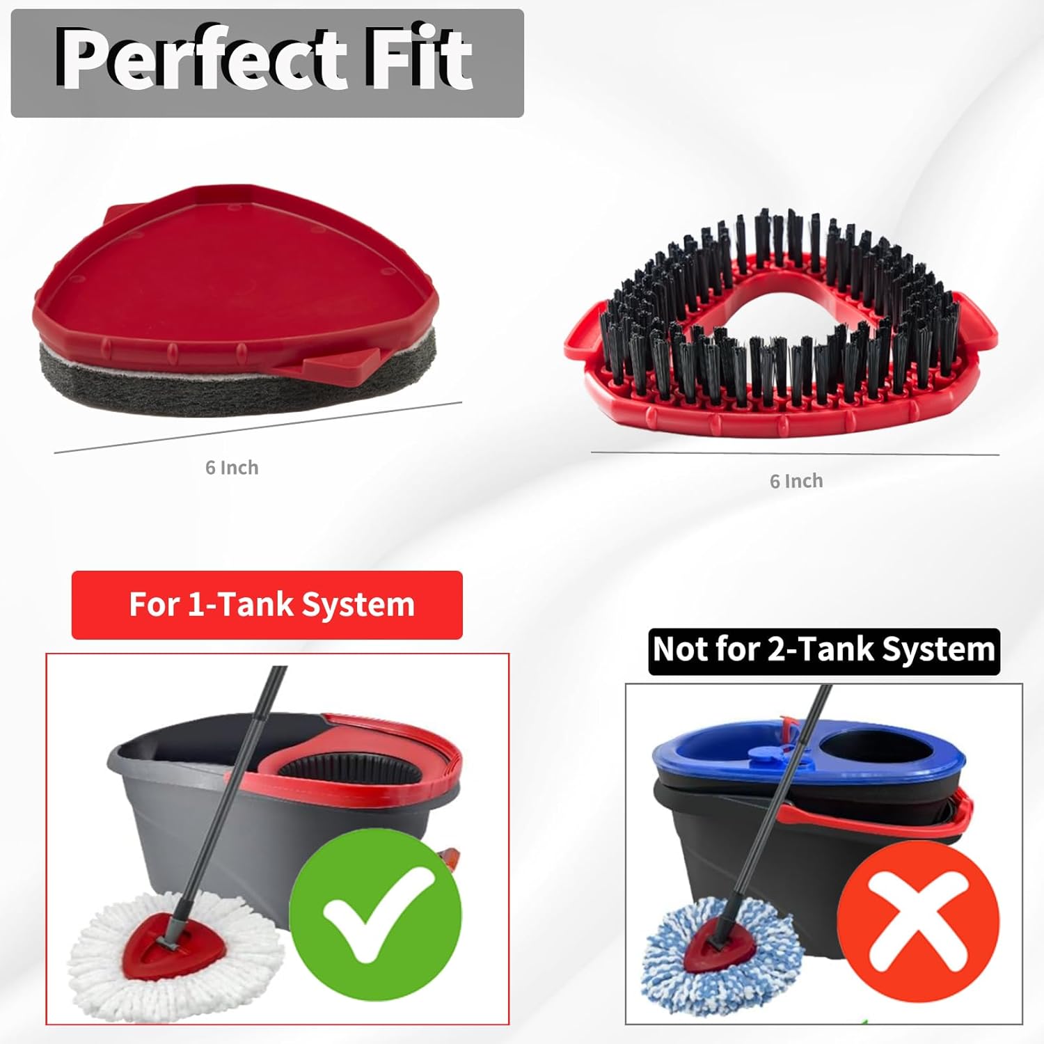 Scrub Brush Attachment for O Cedar Spin Mop 1 Tank System