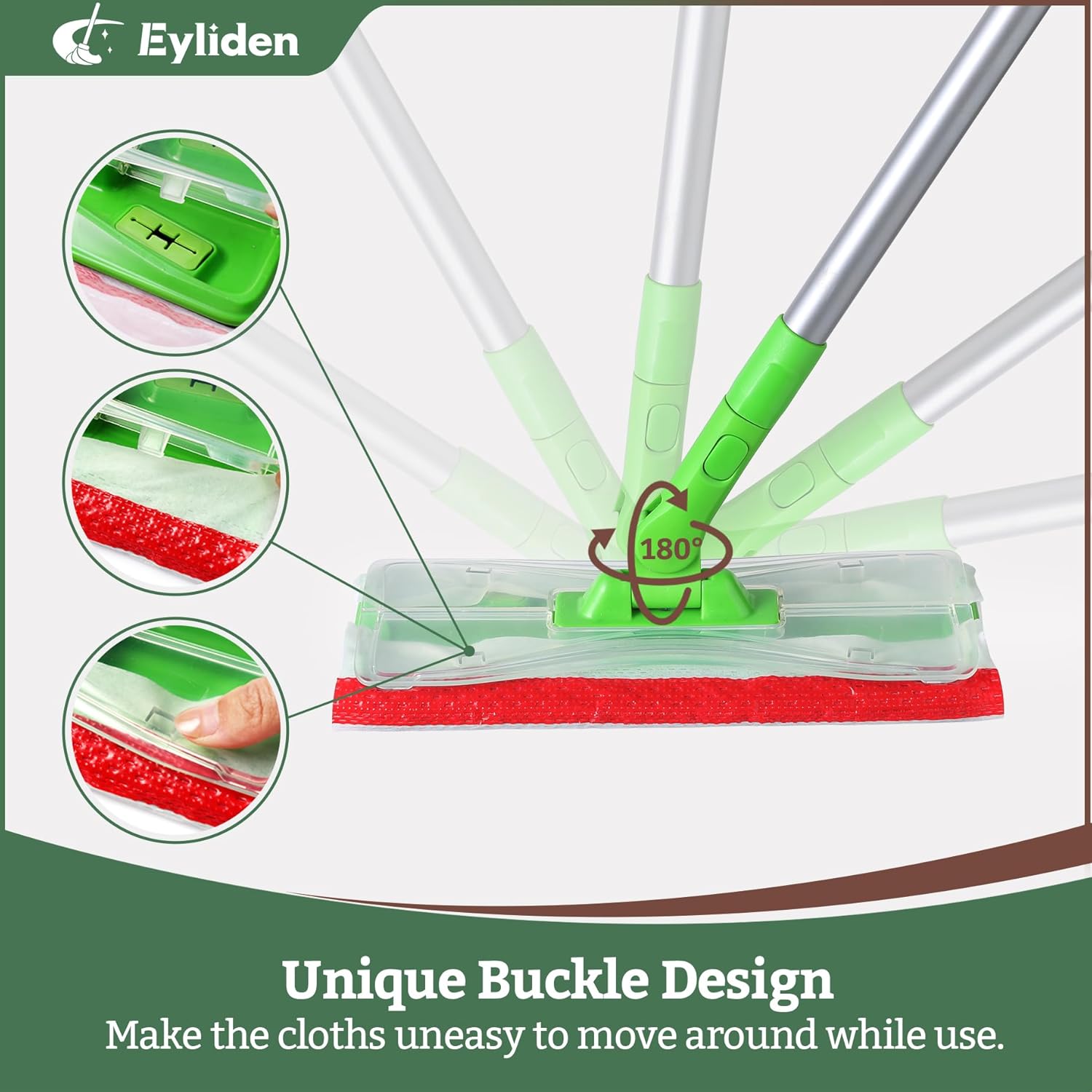 Eyliden Mop Kit with 24 Refills for Multi-Surface Floors