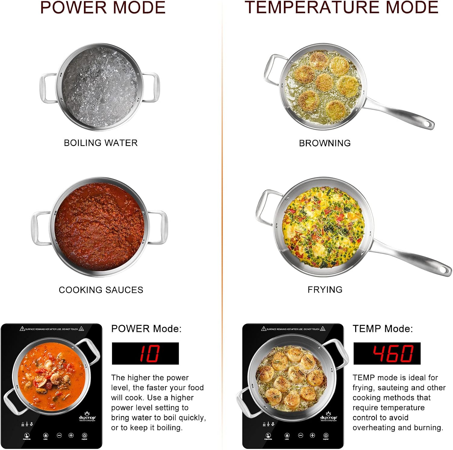 Duxtop Touch-Induction Cooktop Easy Cooking 1800W