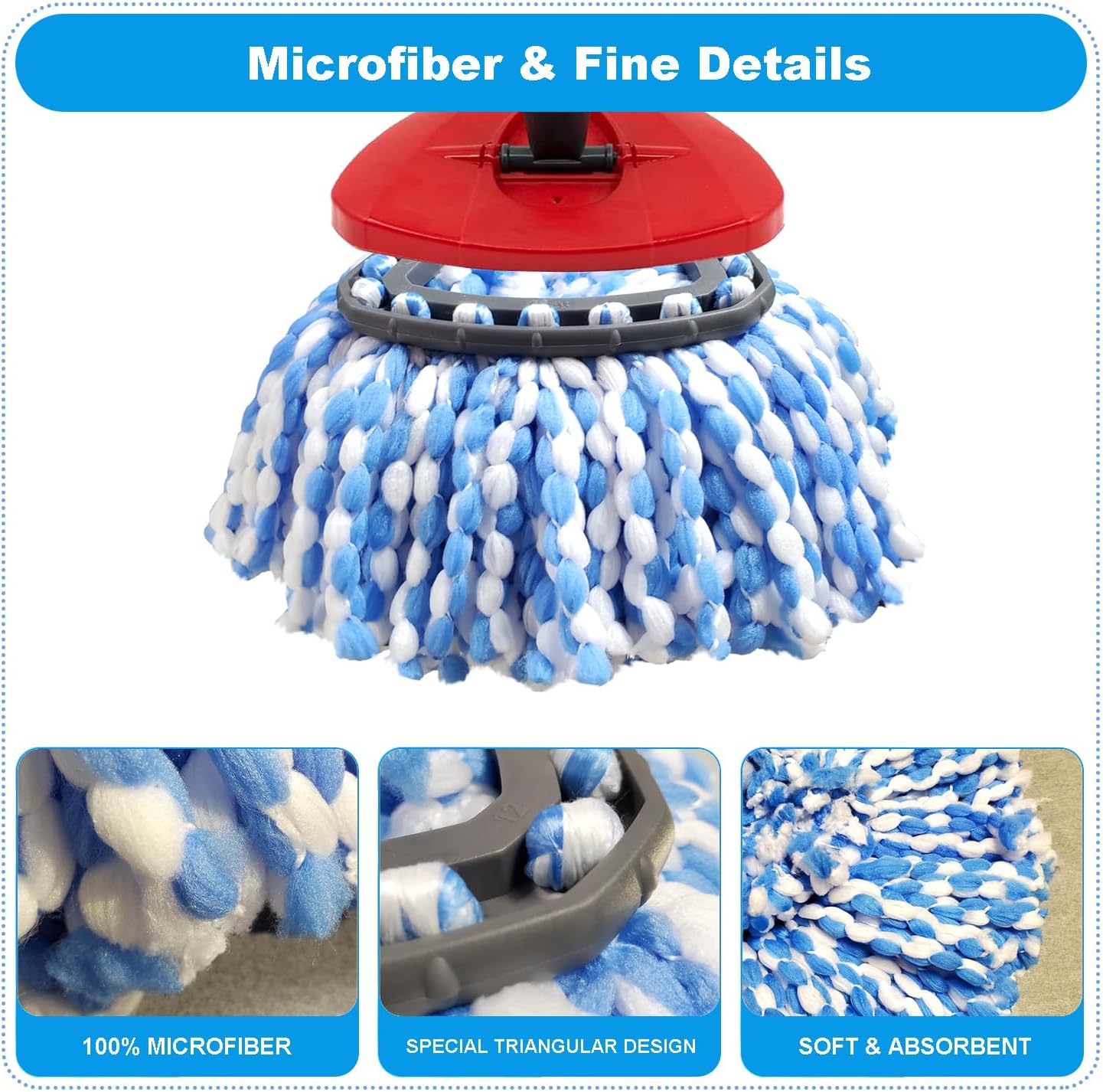 O-Cedar Spin Mop Replacement Head Super Soft Microfiber Machine Washable