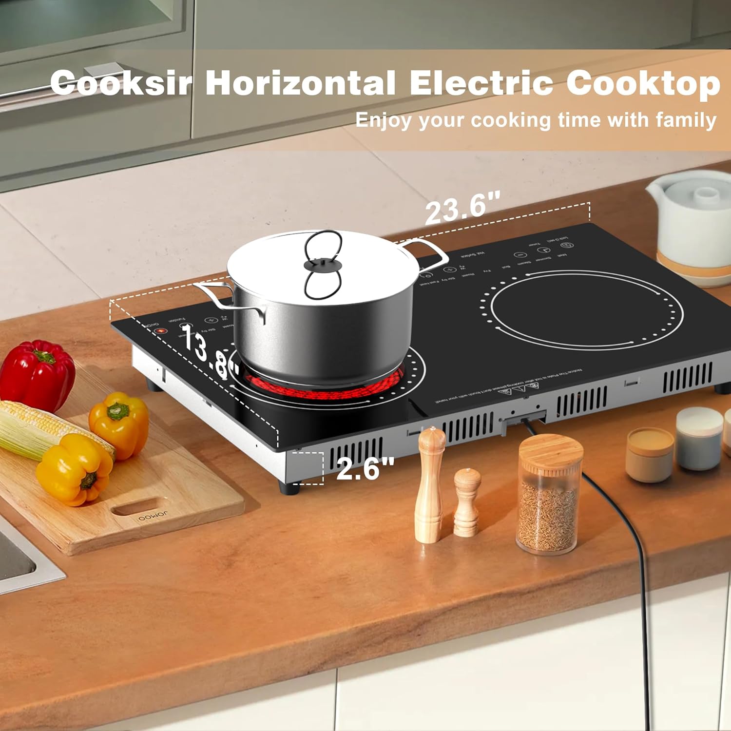 Safety-Centric 2-Burner Electric Cooktop - Built-In Countertop Option Timer Safety Lock