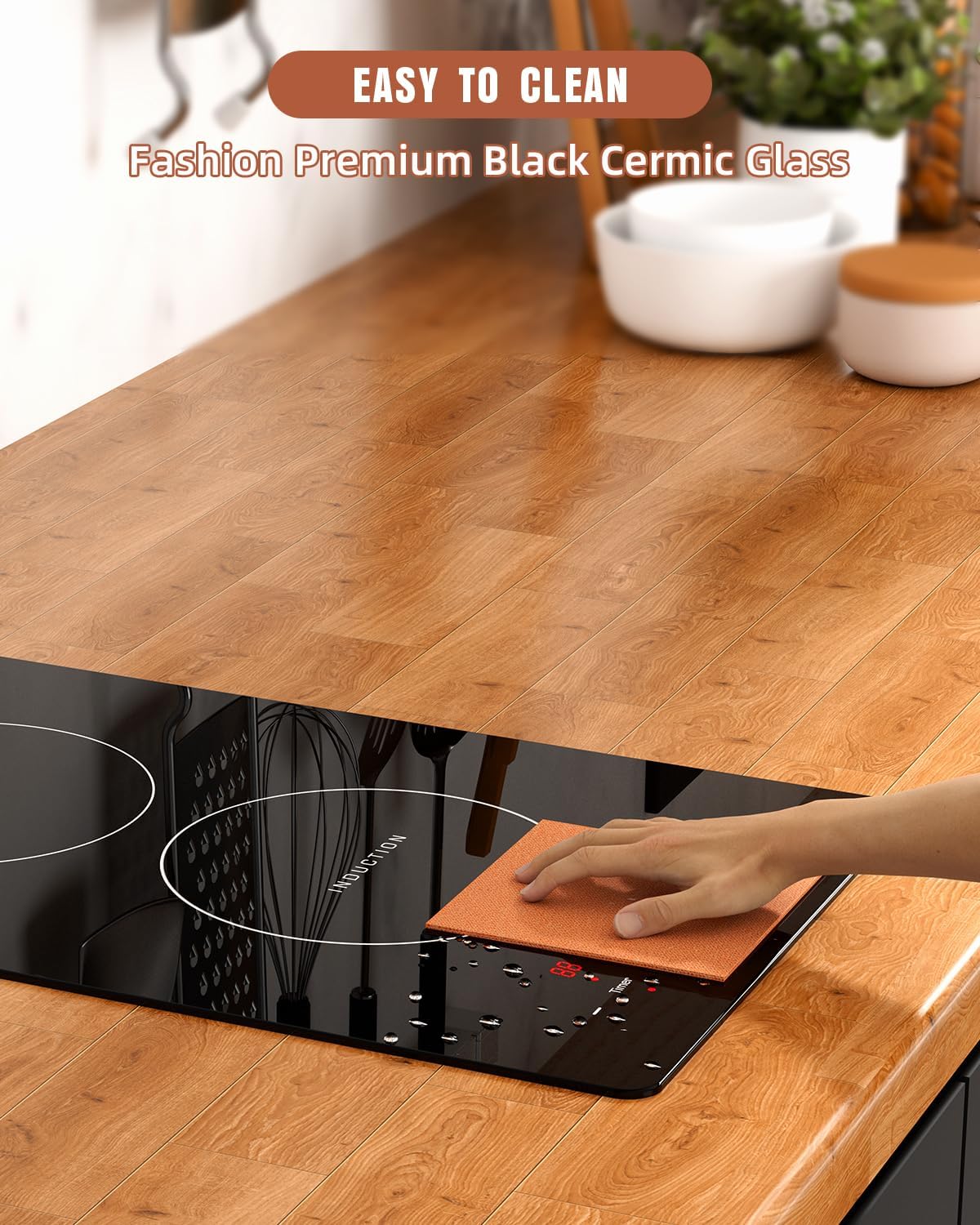 Empava Electric Stove Induction Cooktop Vertical 2 Burners