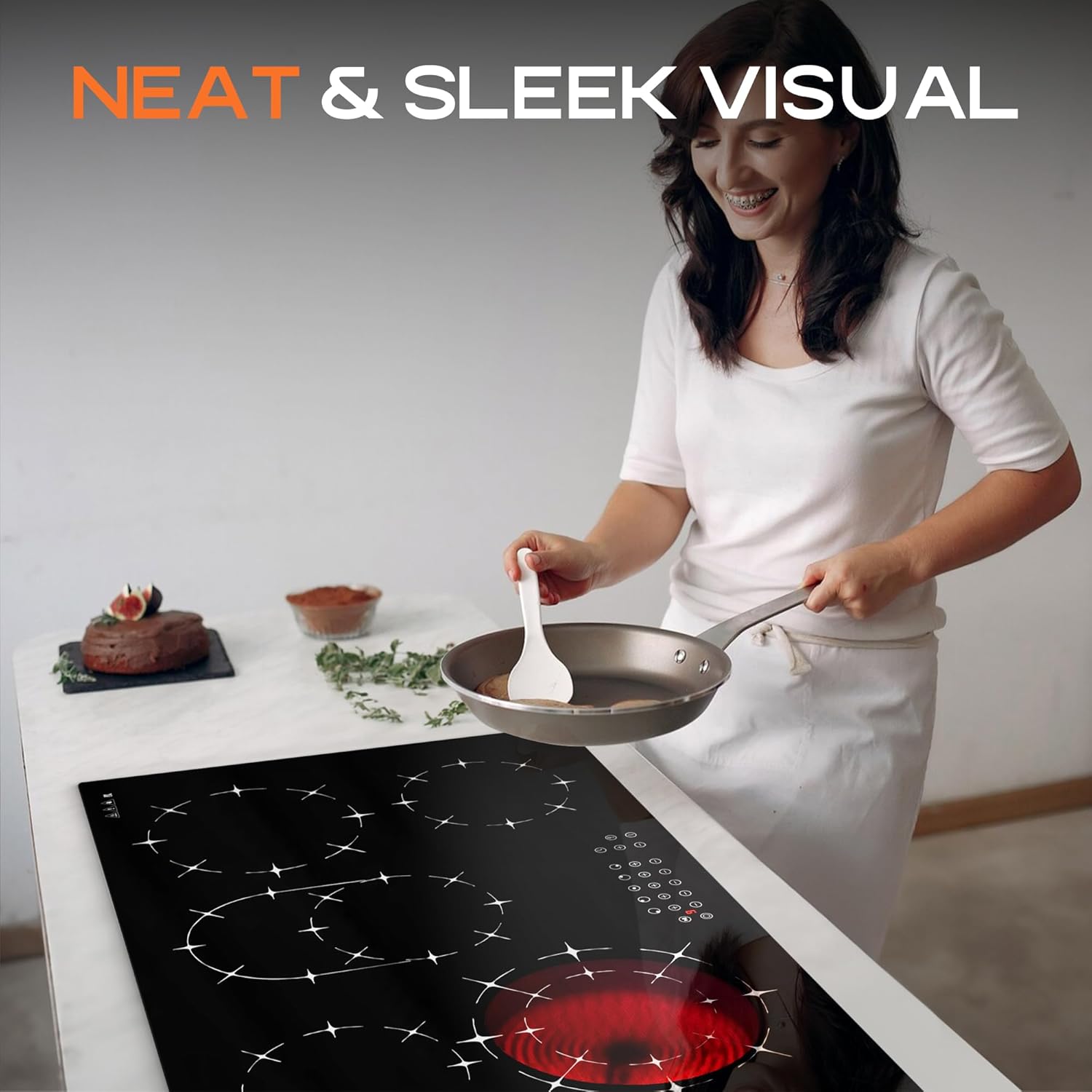 Modern 30-inch Electric Cooktop with Sensor Touch Control