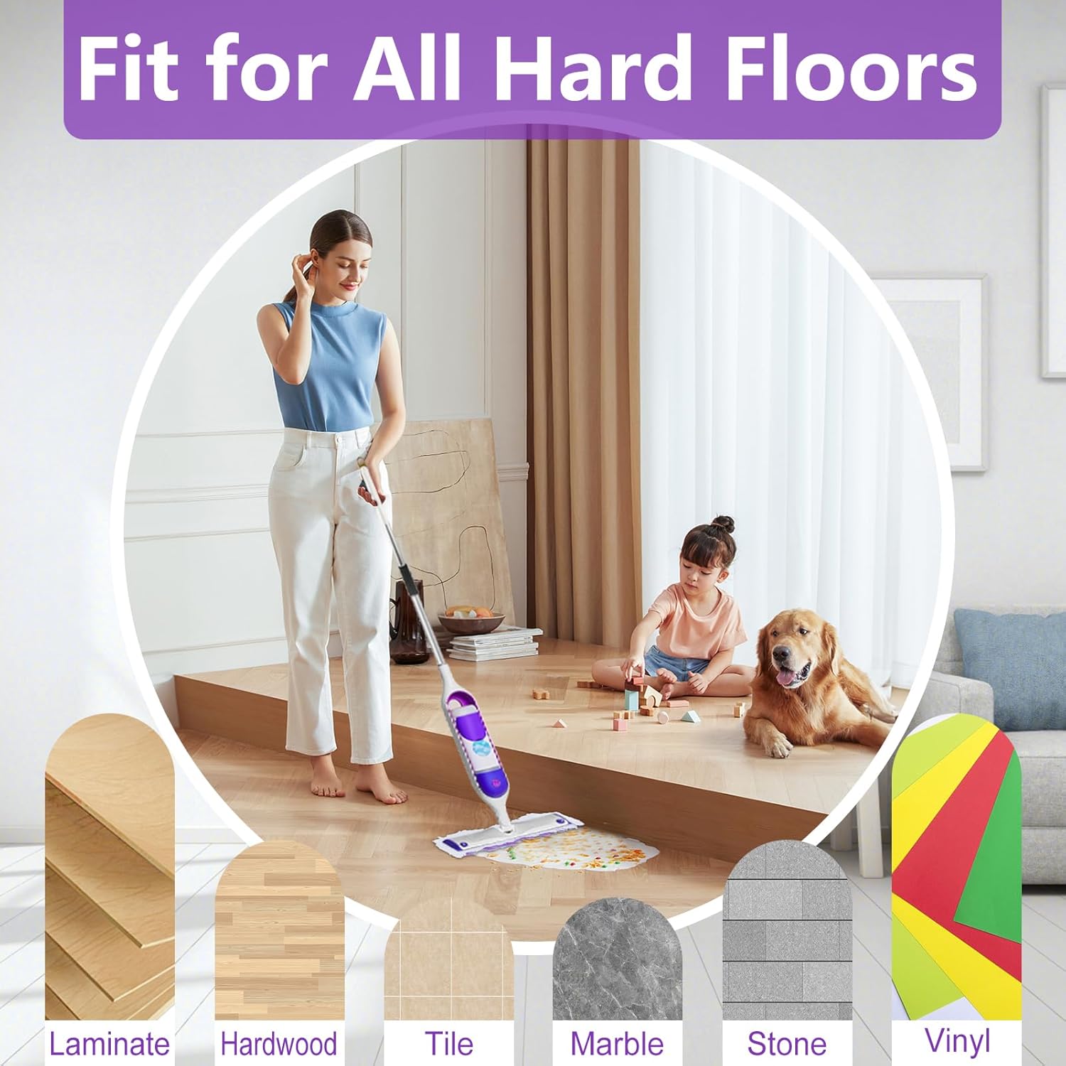 30 Power Mop Pads for Swiffer Multi-Surface Wood Mops