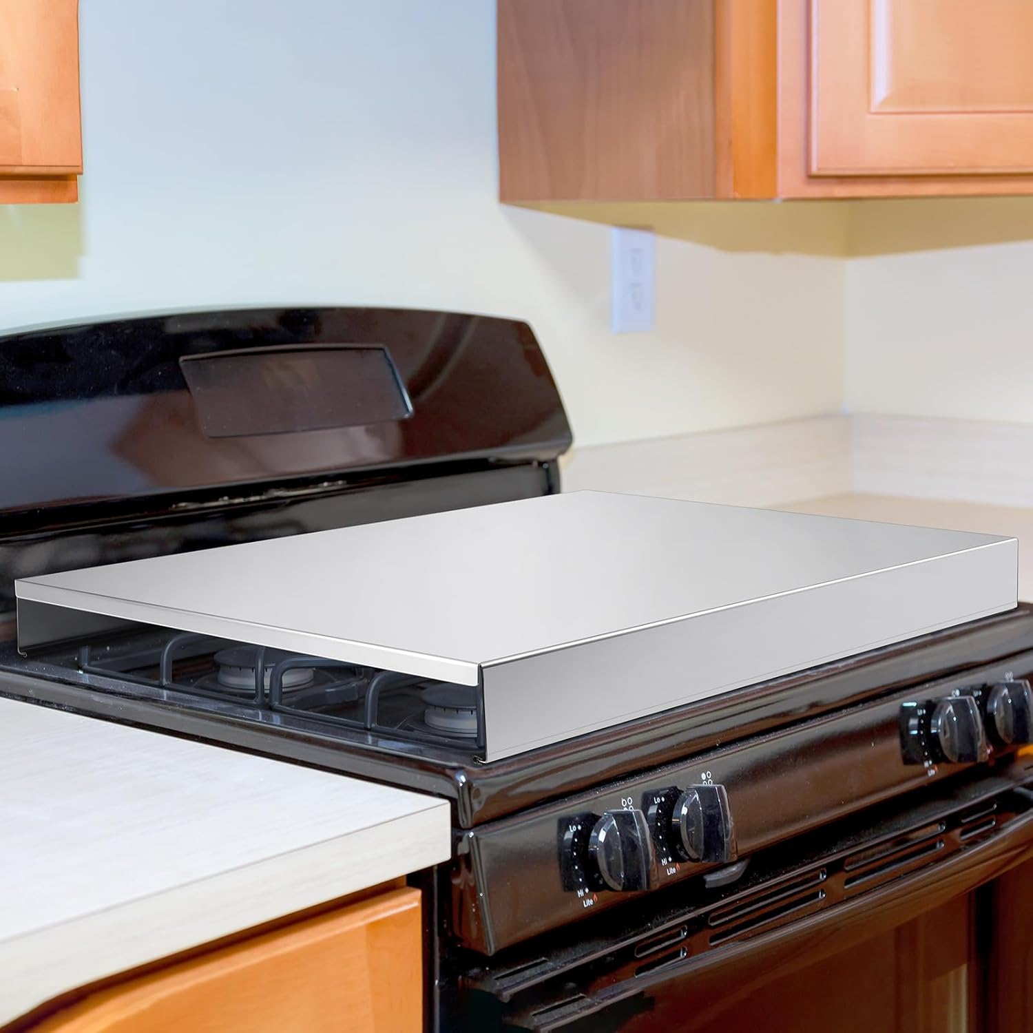 Therwen Stainless Steel Gas Stove Top Cover Extra Work Counter Safety Design