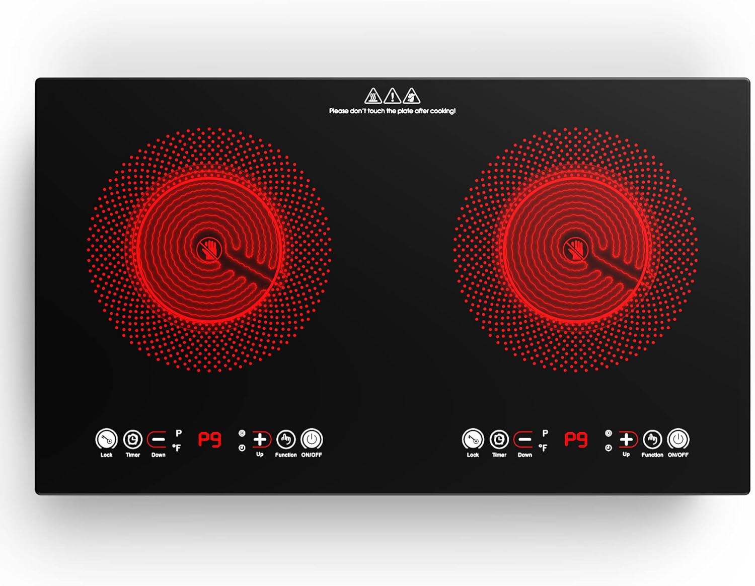 2-Burner Electric Cooktop with Timer and Safety Features