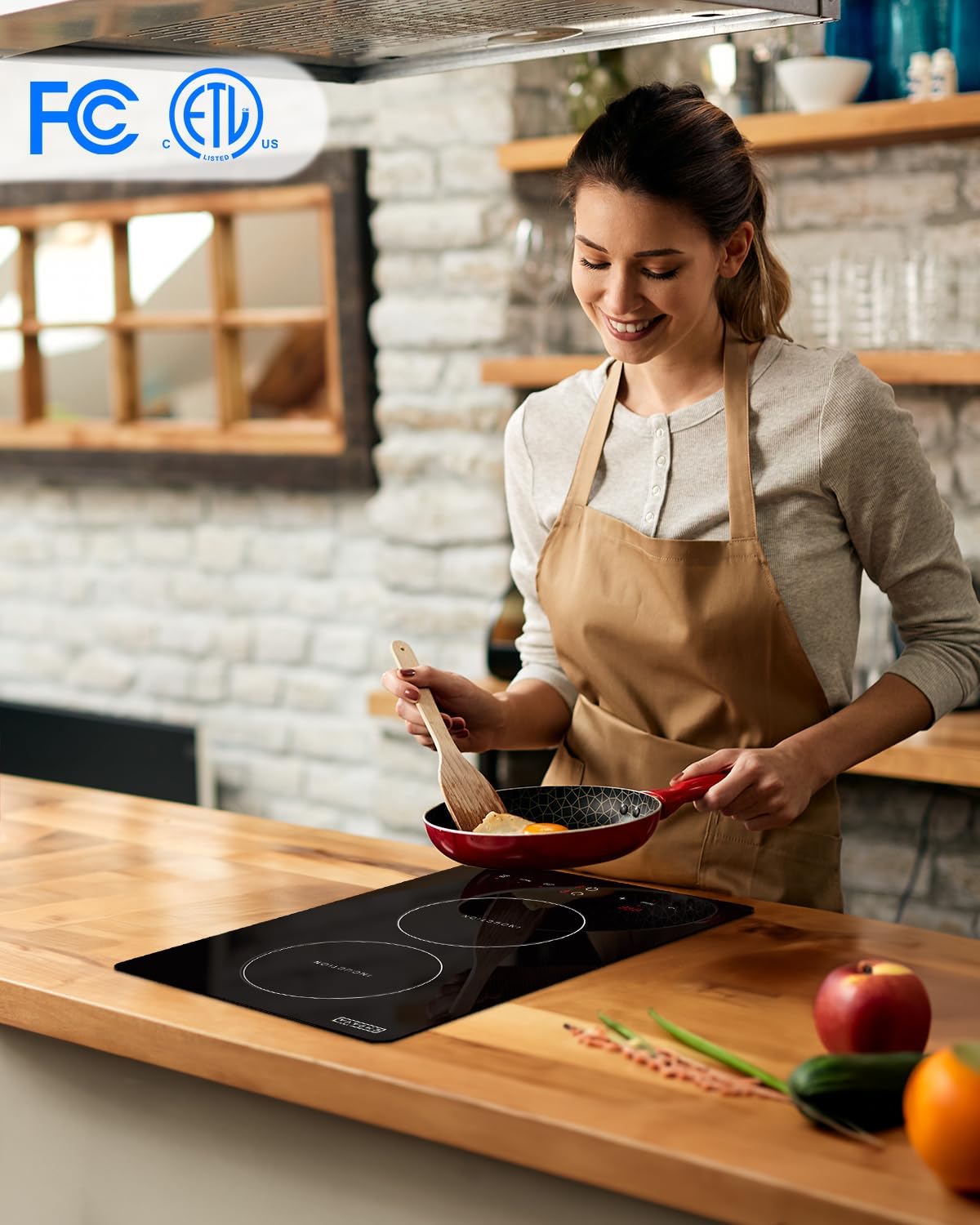 Empava Electric Stove Induction Cooktop Vertical 2 Burners