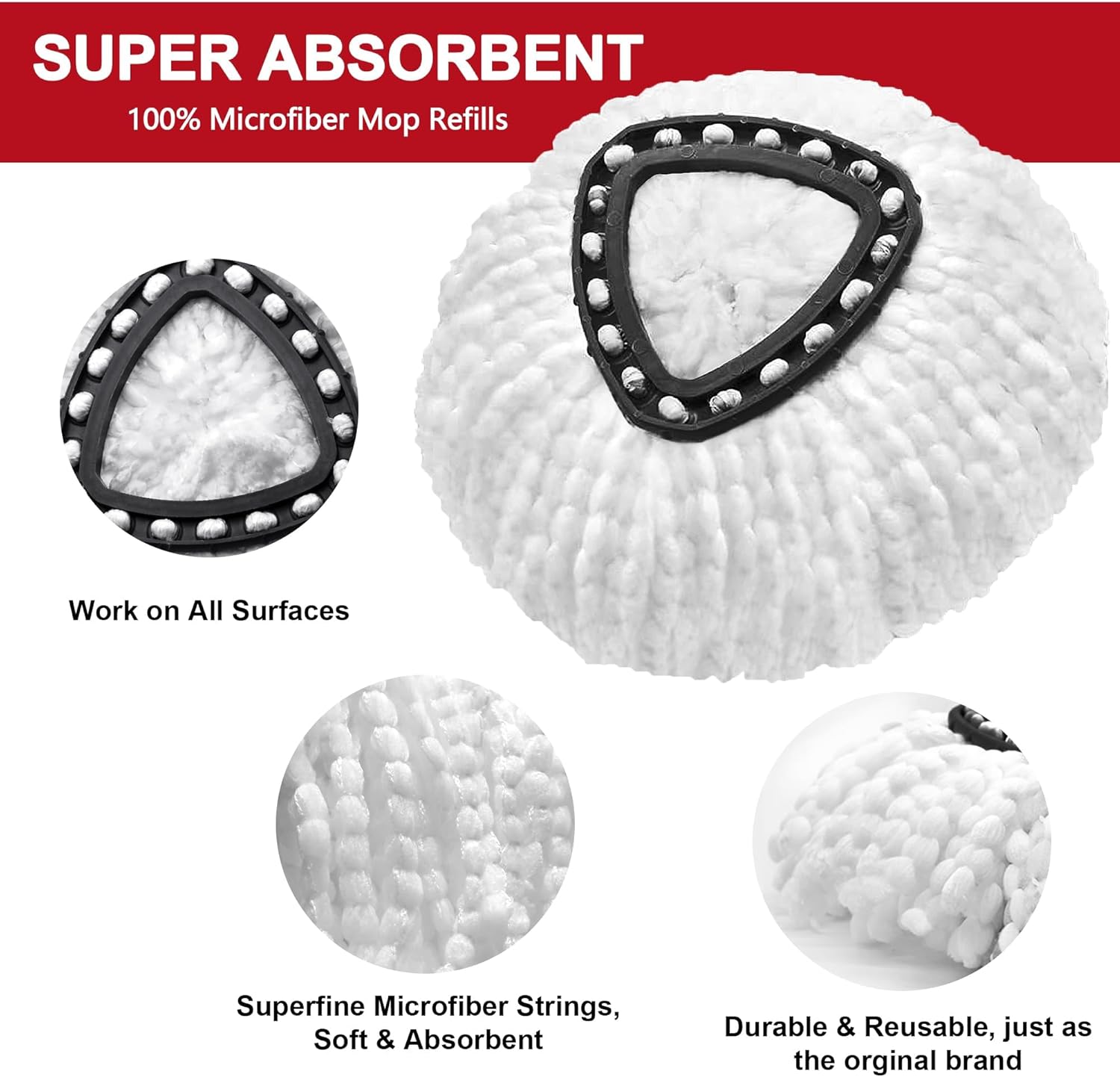Tidy Monster Easy Wrin Spin Mop Heads Replacement