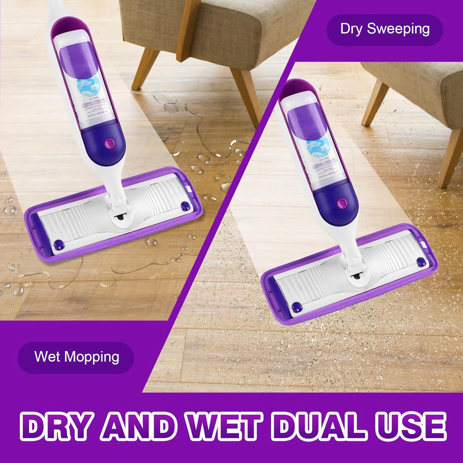 HOMEXCEL Reusable Microfiber Mop Pads for Swiffer PowerMop 8-Pack Machine Washable