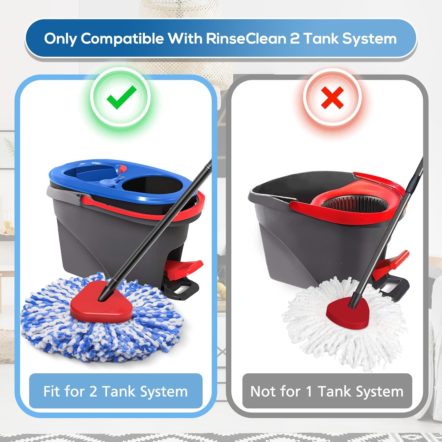 4-Pack RinseClean Spin Mop Heads for 2-Tank System