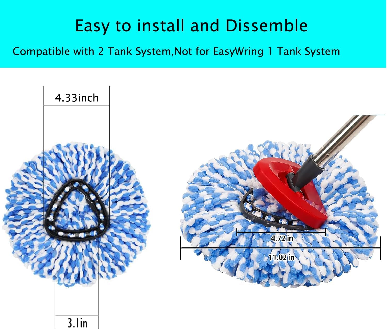Premium Microfiber Mop Heads for Ocedar RinseClean 2 Tank System