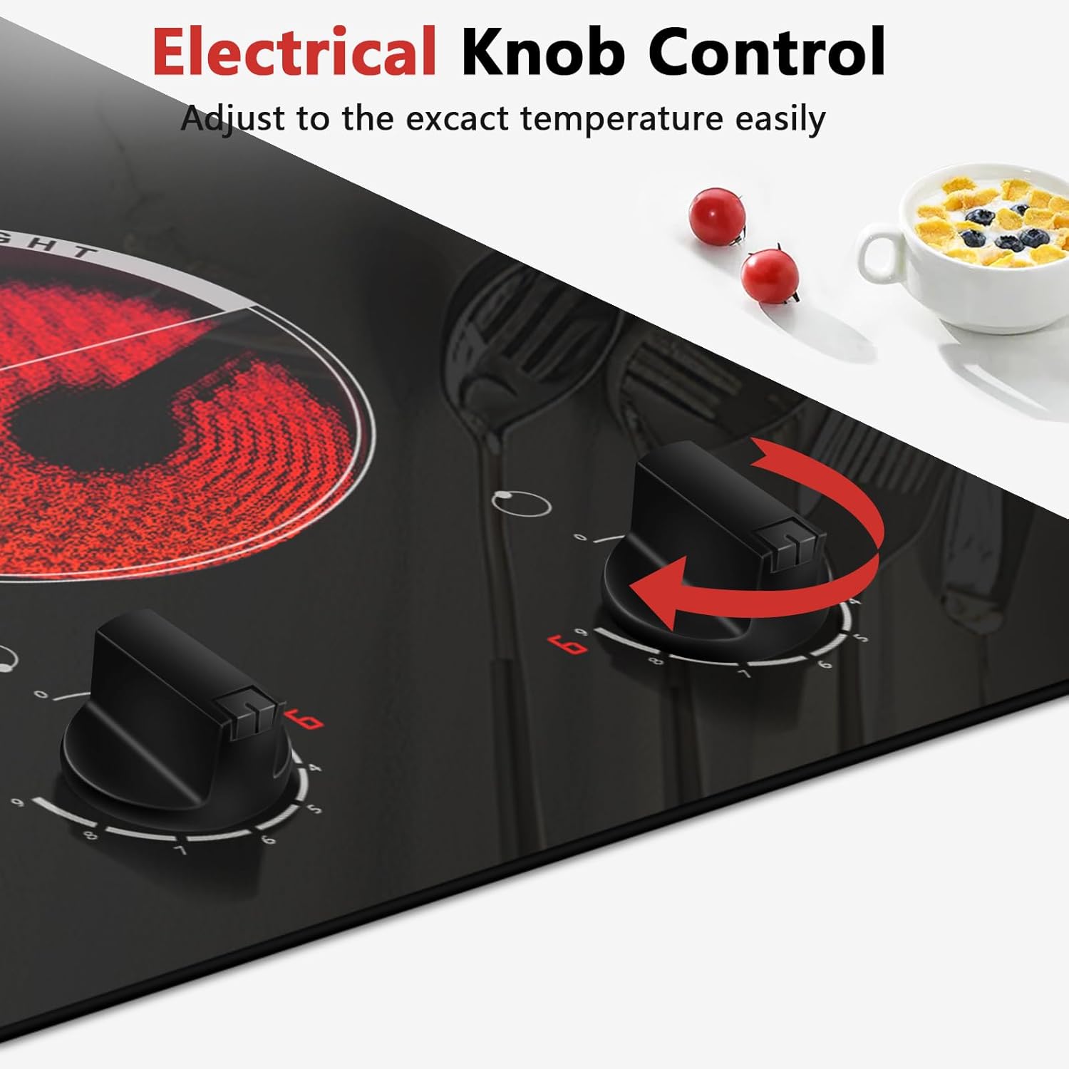 110V Professional 2-Burner Electric Cooktop - Durable Efficient