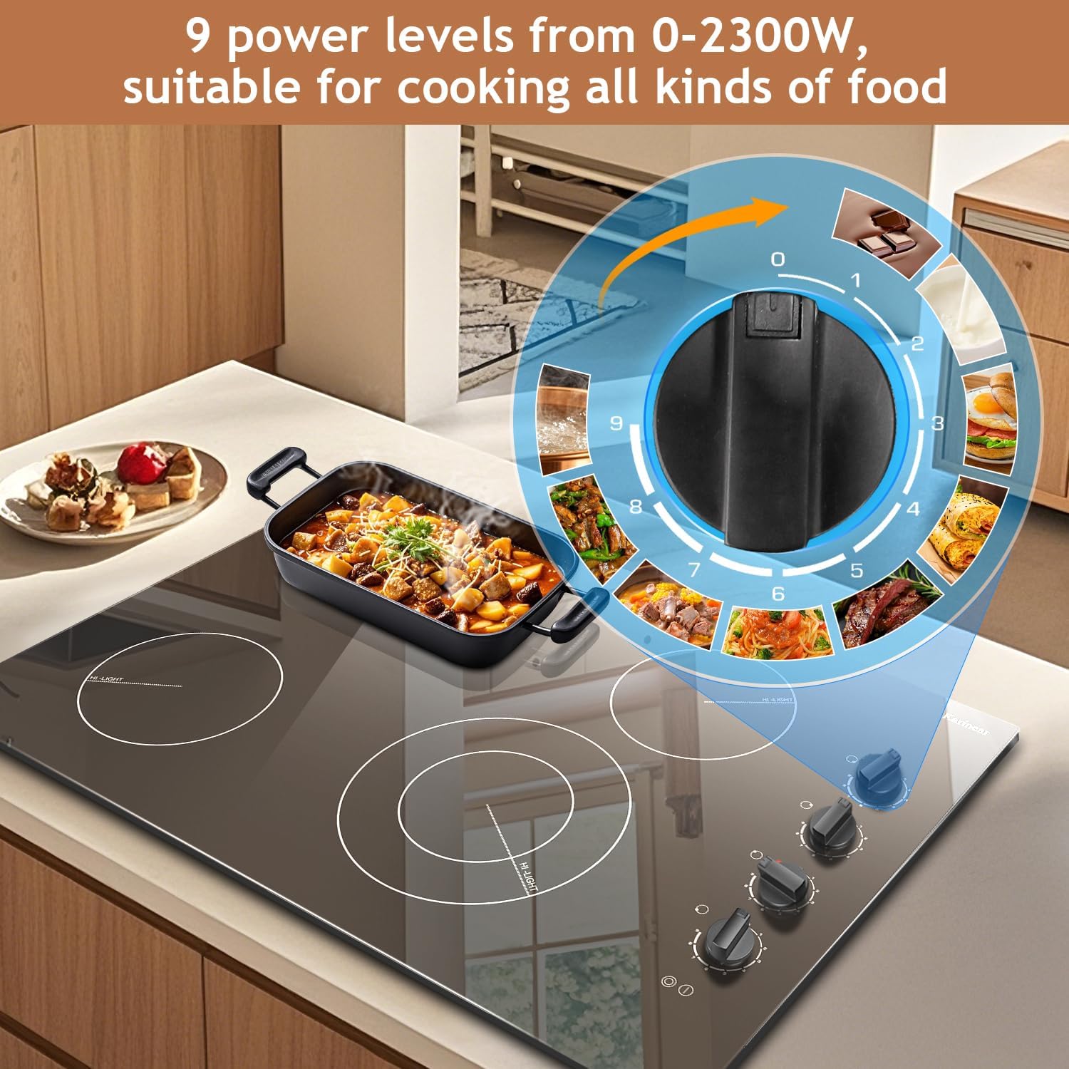 30-Inch Electric Cooktop with 4 Burners