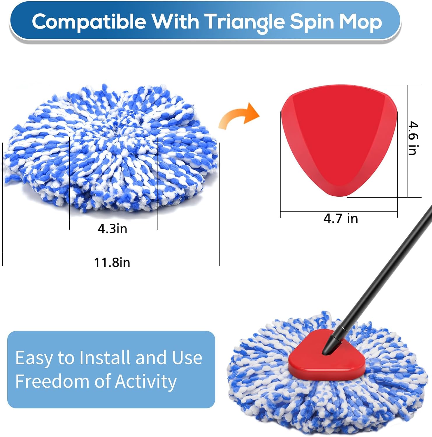 4-Pack RinseClean Spin Mop Heads for 2-Tank System