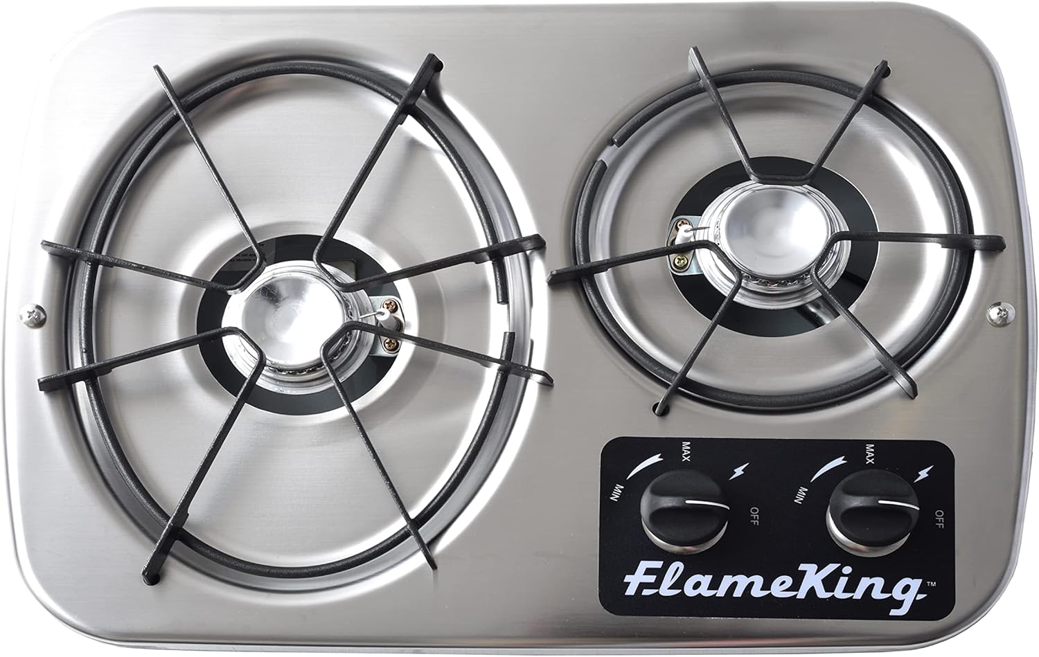 Flame King 7200 5200 BTU Propane Cooktop Bundle for RV Campers