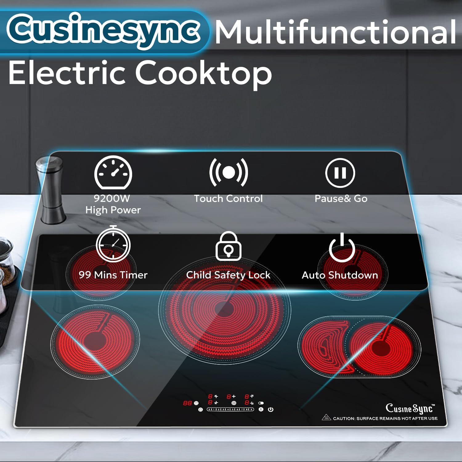 5-Burner Electric Cooktop with Touch Control
