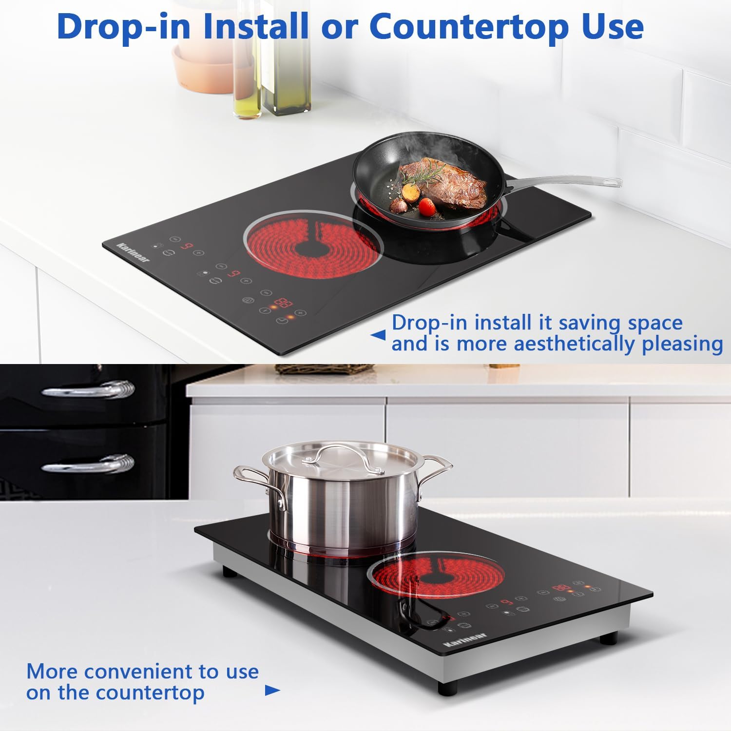 Easy Setup 2-Burner 110V Electric Cooktop