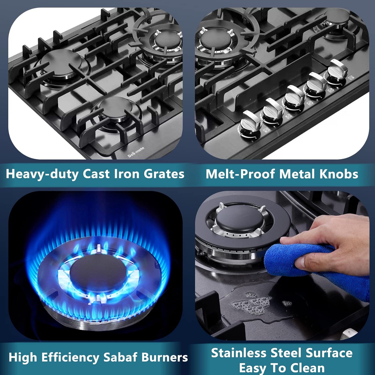 Deli-mate 30-Inch Gas Cooktop