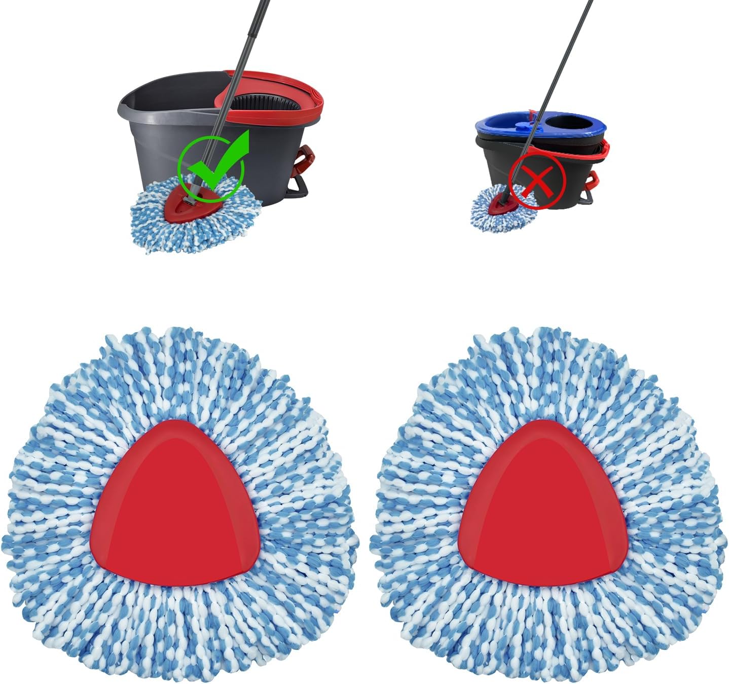 Replacement Mop Heads For Oceda EasyWring Mop - 2-Pack