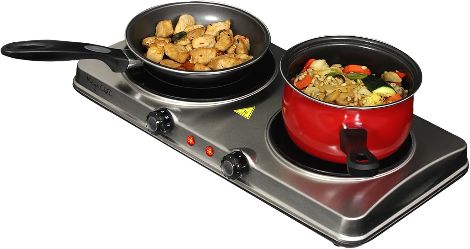 Sturdy Dual Burner Electric Stove Compact Powerful