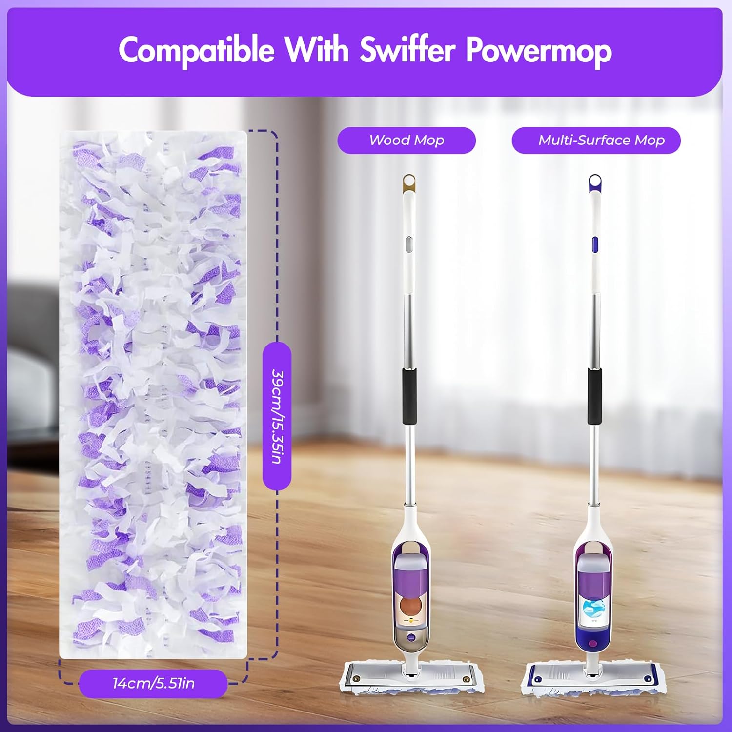 20-Pack Disposable Mopping Pad Refill for Swiffer Power Mop
