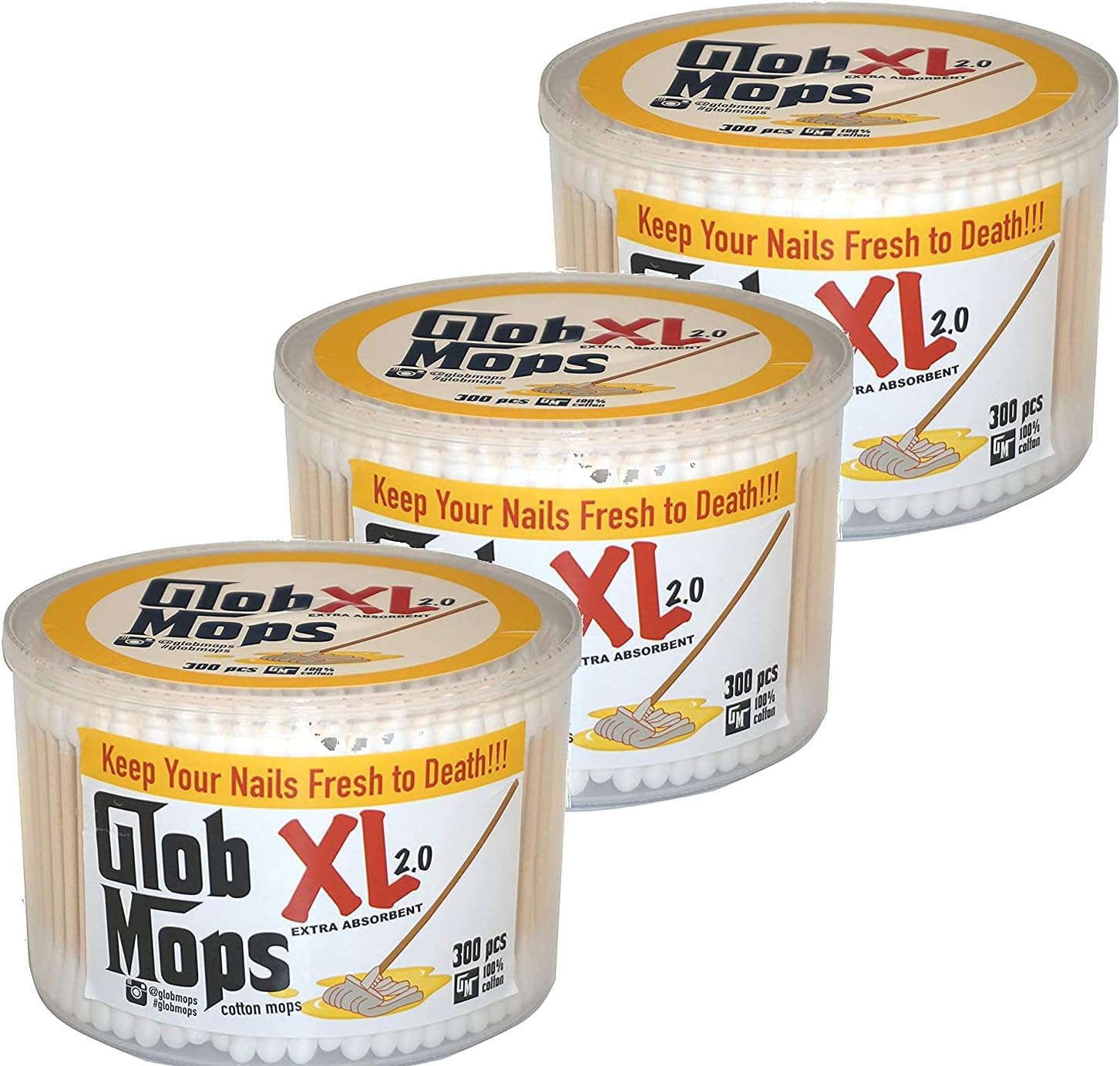 Glob Mops XL 3-Pack Premium Cotton Mops for Extreme Absorption