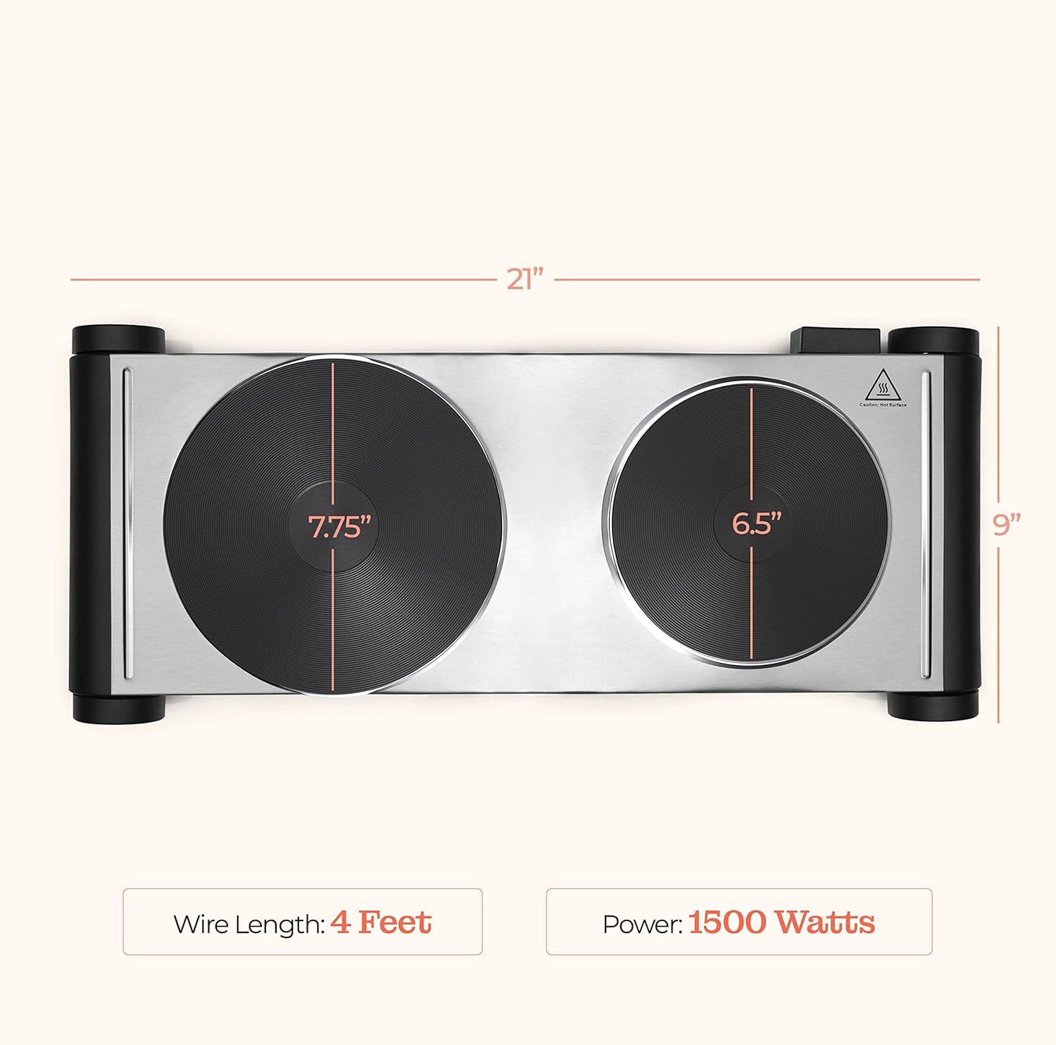 Powerful Electric Double Stovetop for Kitchen Use