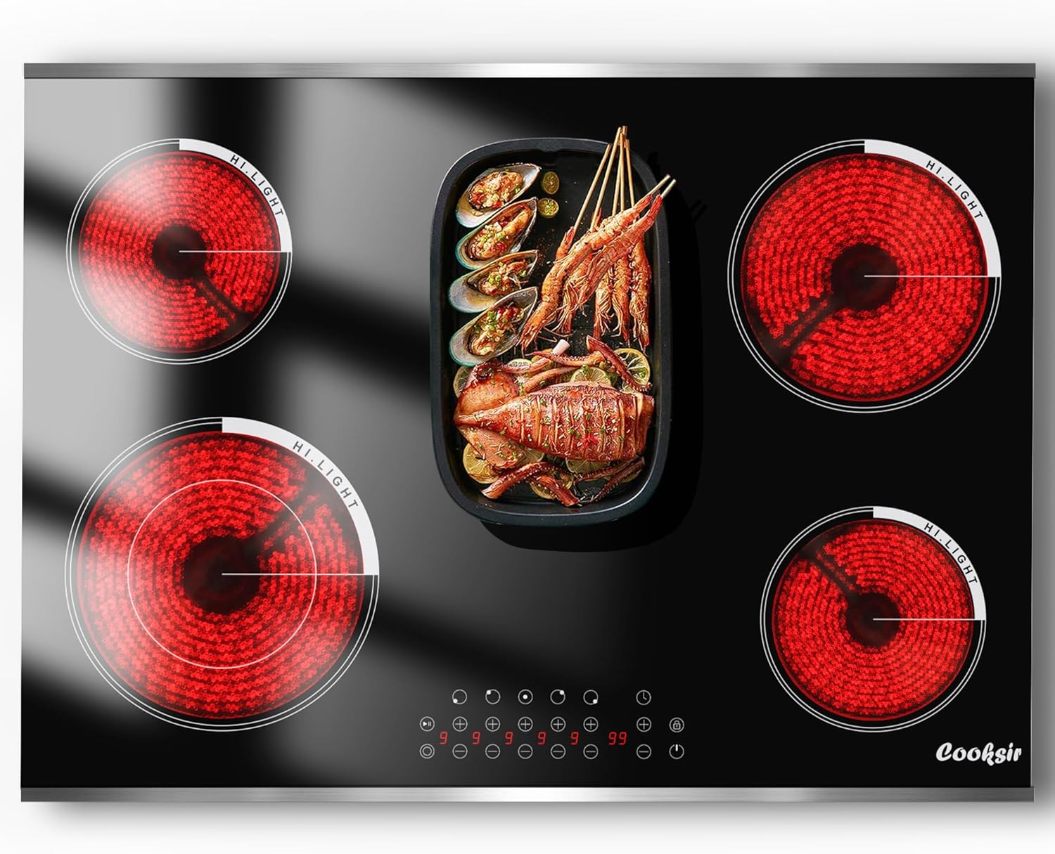 Cooksir 5-Burner 30-Inch Electric Cooktop with 8400W Power