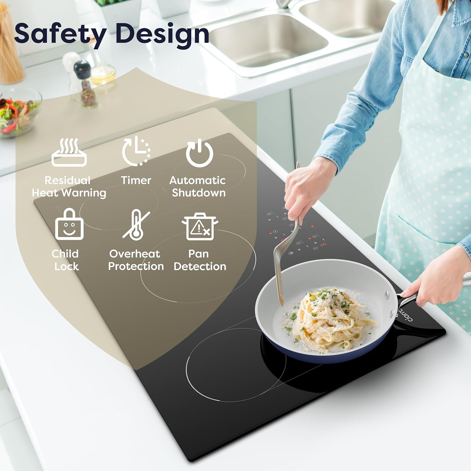 CIARRA 36-inch Induction Cooktop - Premium Build Dual Flexibility Power and Safety