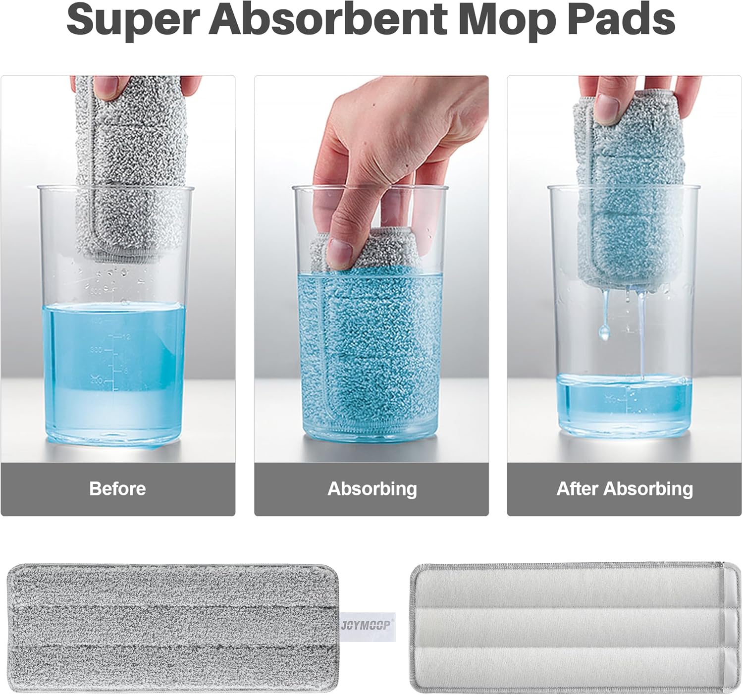JOYMOOP Flat Mop Pads Microfiber Cleaning Mittens