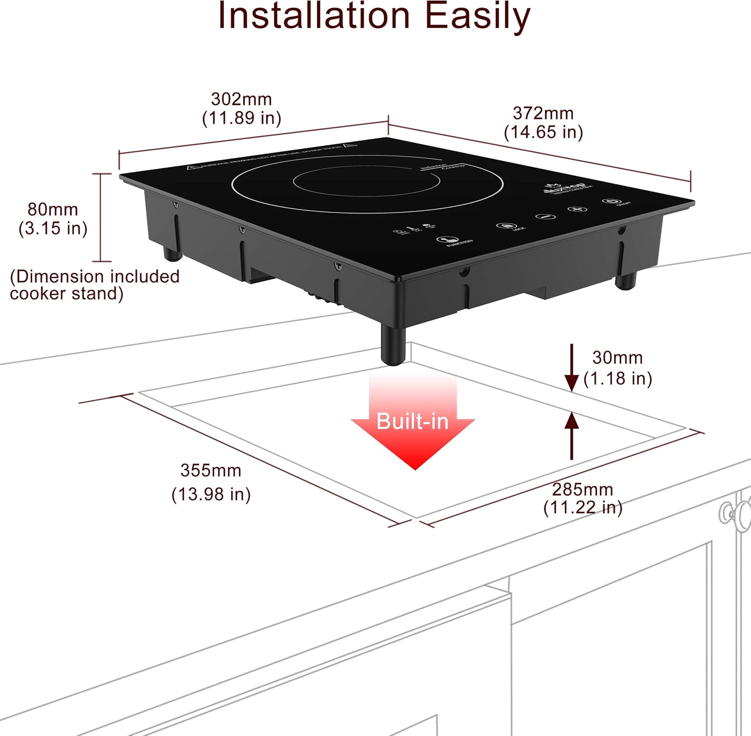 Duxtop Touch-Induction Cooktop Easy Cooking 1800W