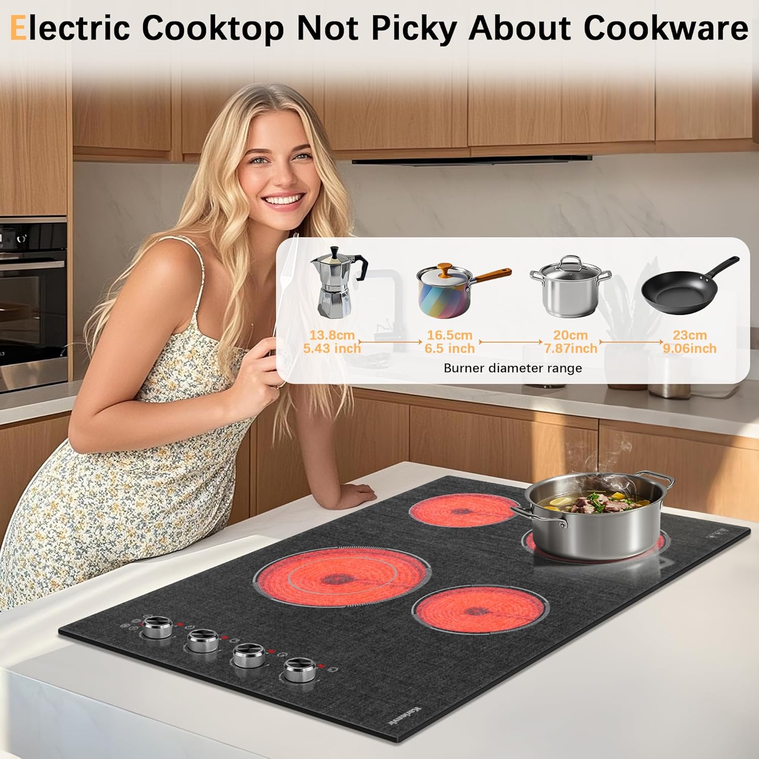 Compact 4-Burner Electric Cooktop