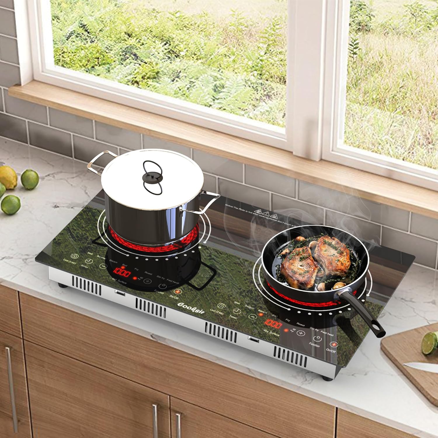 Safety-Centric 2-Burner Electric Cooktop - Built-In Countertop Option Timer Safety Lock