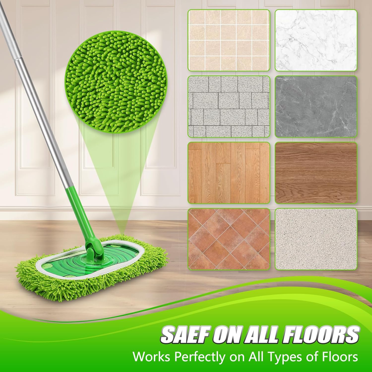 Reusable Microfiber Mop Pads for Swiffer Sweeper