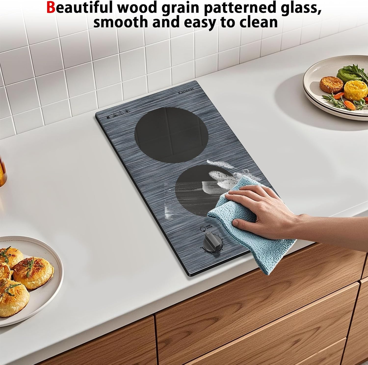 KarinAr 2-Burner Electric Cooktop Plug Play